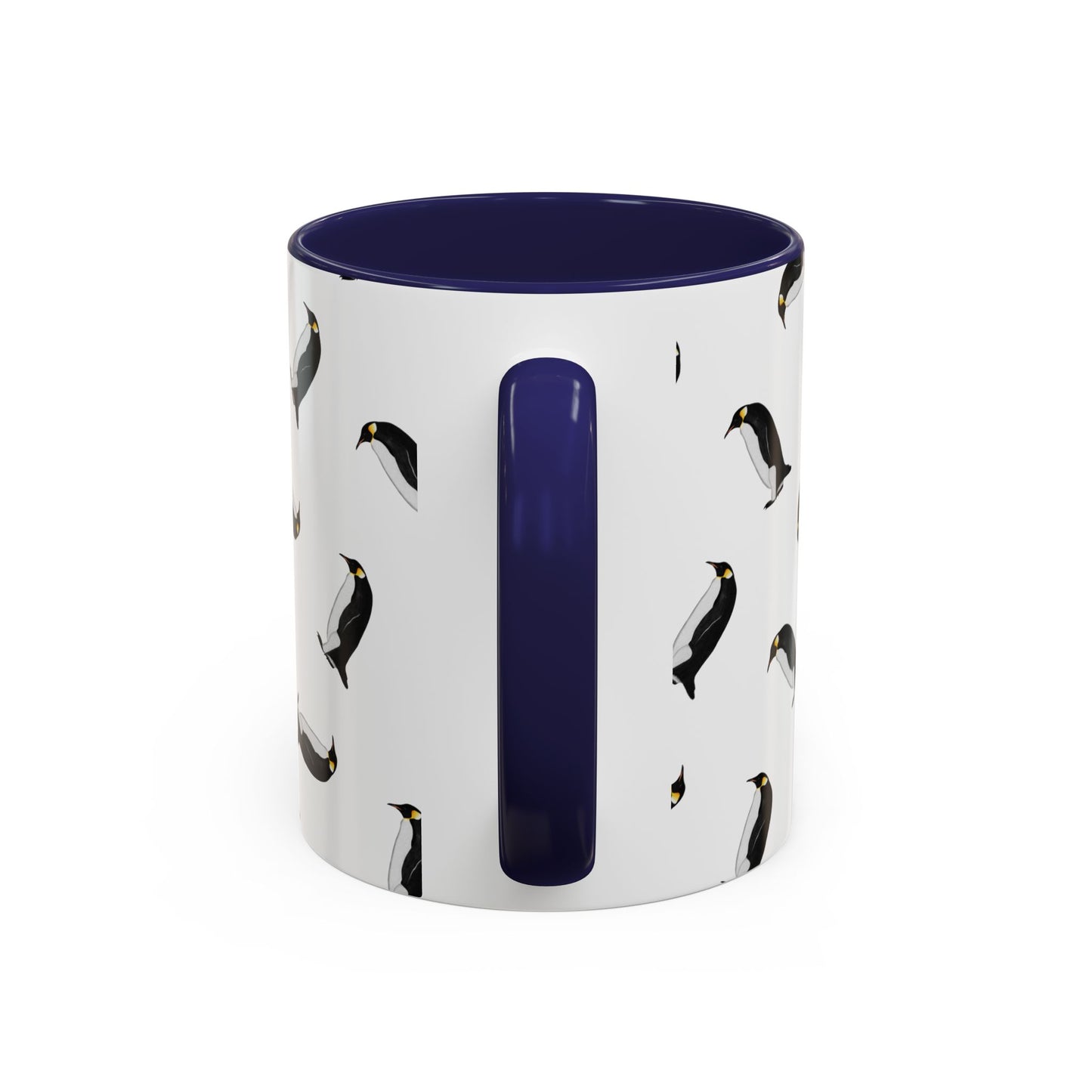 Pinguin Tasse mit Streumuster | Vogelmotiv Kaffeebecher für Vogelbeobachter & Naturfreunde in Yellow