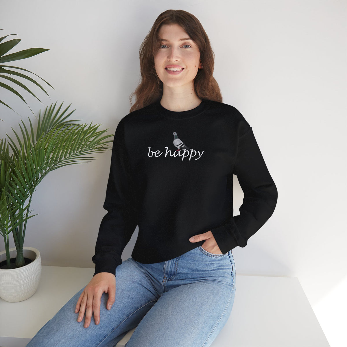 Taube Be Happy Vogel Sweatshirt für Vogelbeobachter
