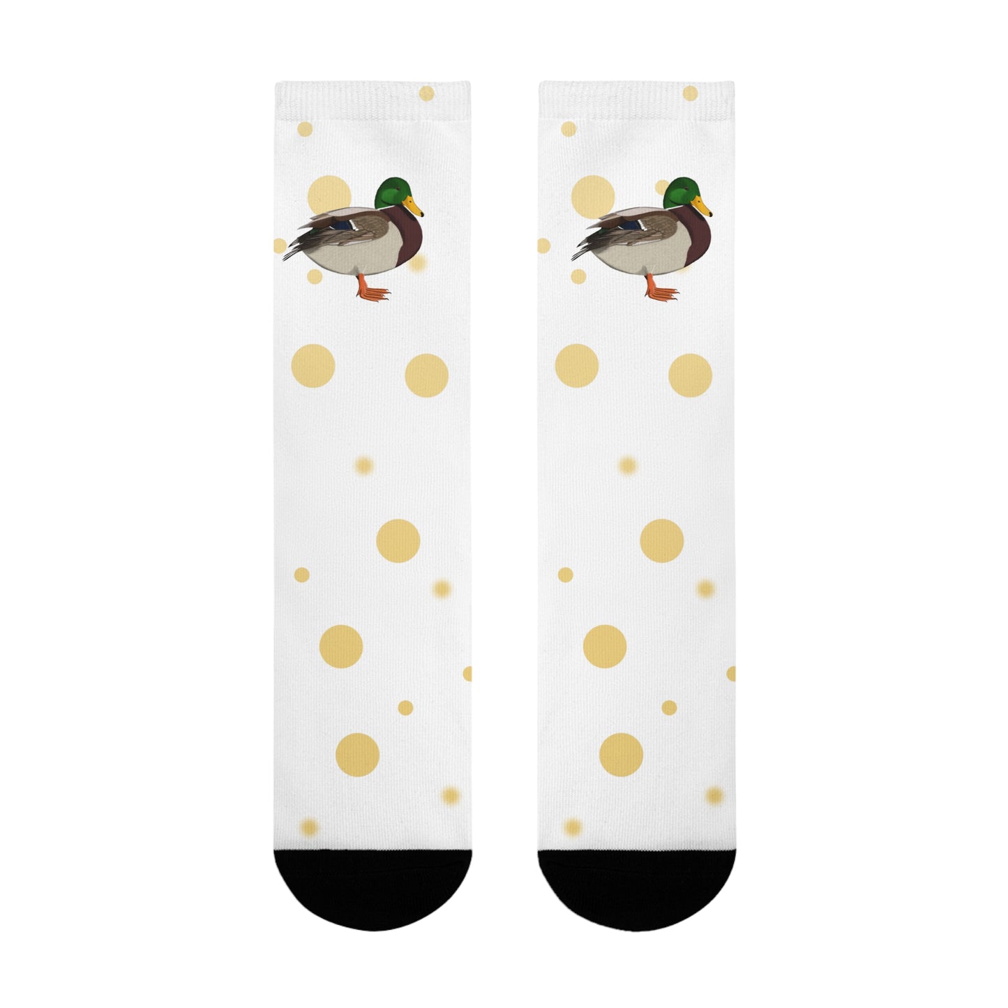 Ente Vogel Socken mit Goldenen Punkten für Vogelfreunde & Vogelbeobachter Weiß