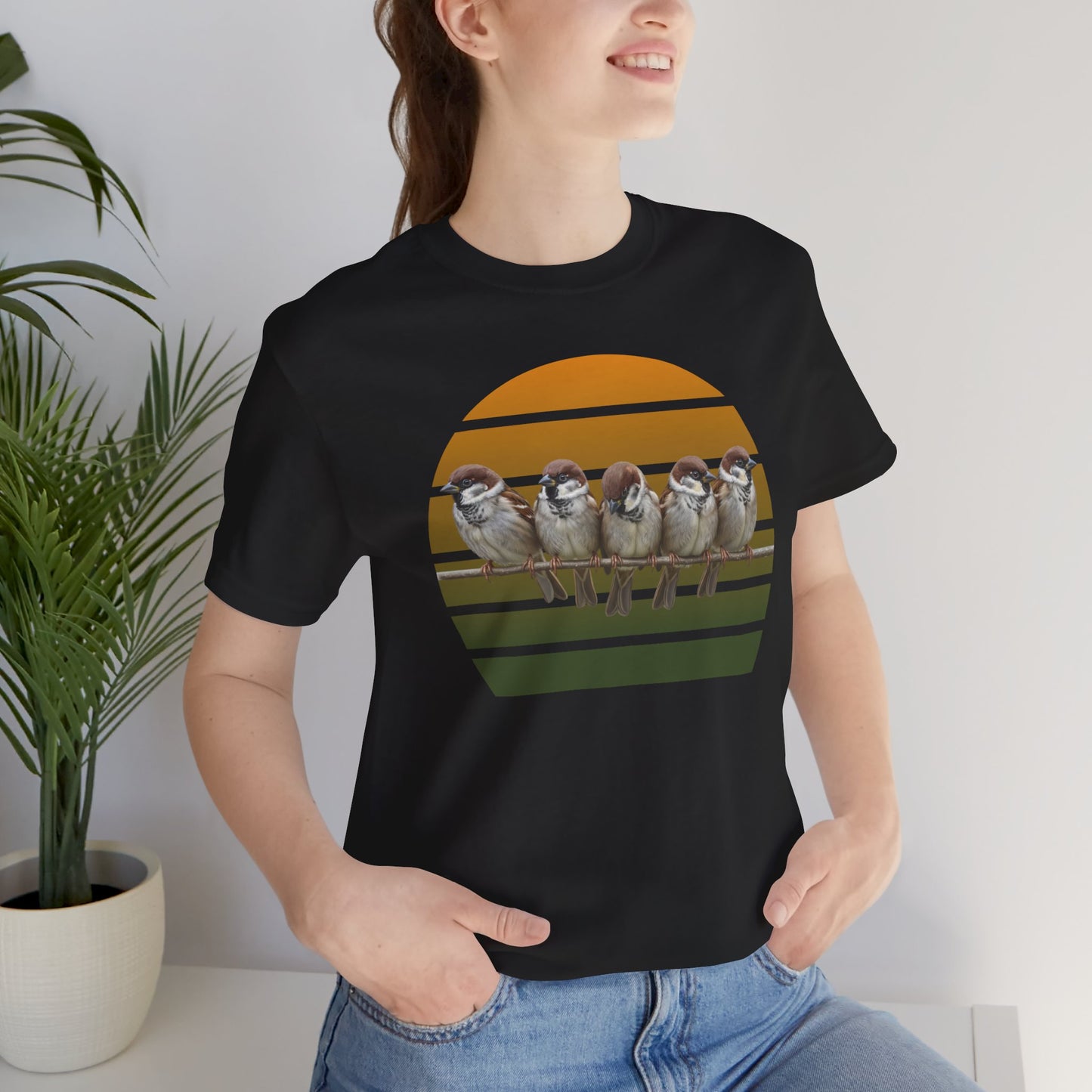 Spatzen Premuim T-Shirt | Geschenk für Vogelbeobachter | jz.birds
