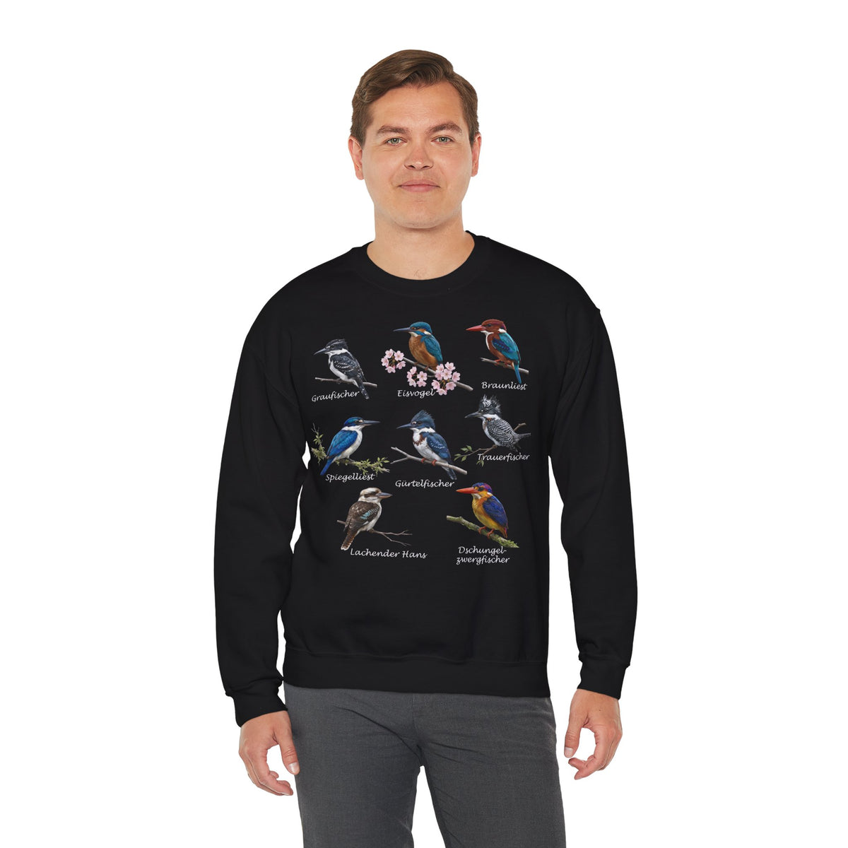 Sweatshirt mit Eisvögeln Vogelmotiv – Animal Graphic Tee und Casual Everyday Wear Stil