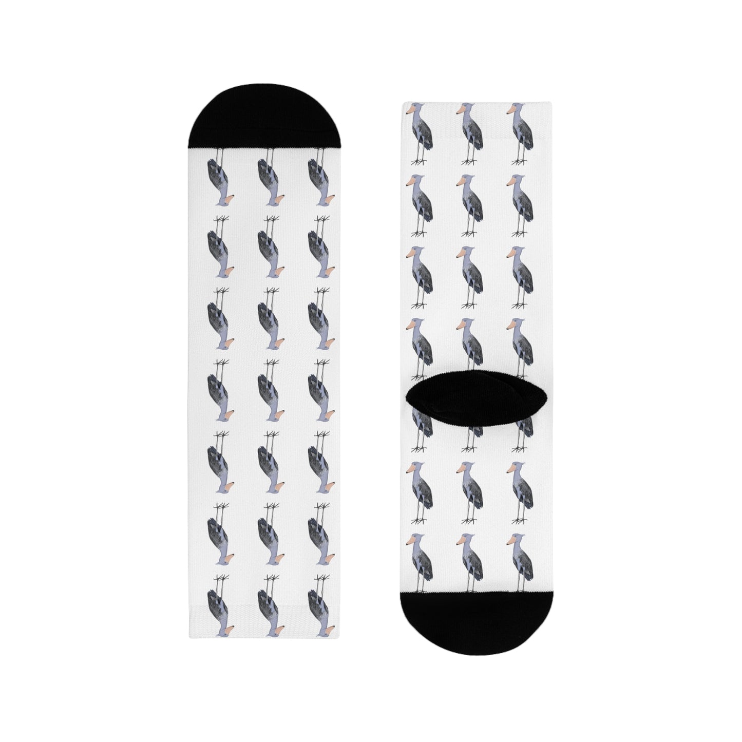 Schuhschnabel Socken für Vogelfreunde & Vogelbeobachter Weiß