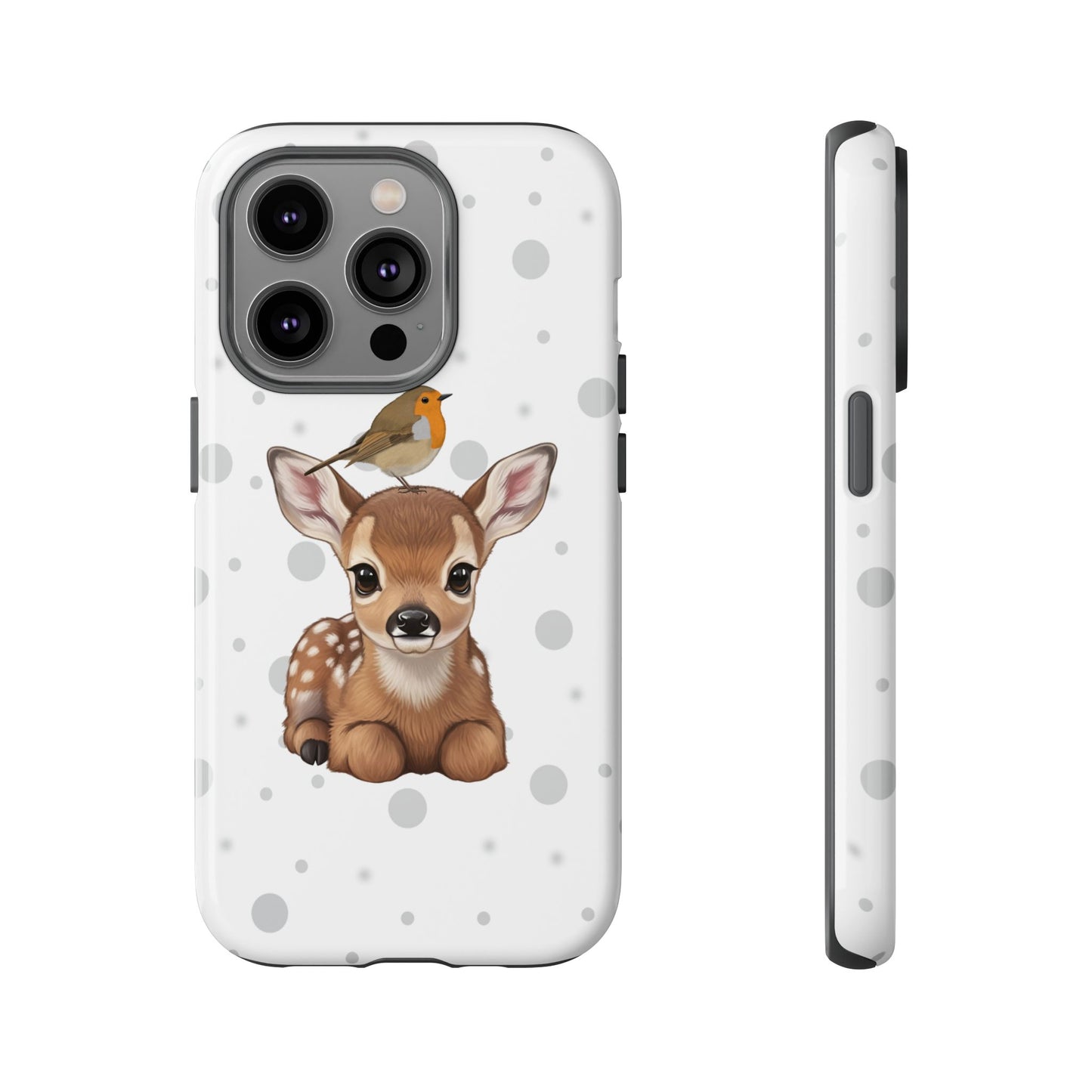 Rotkehlchen mit Rehkitz iPhone & Google Pixel Tiermotiv Handyhülle - Tierisch guter Schutz