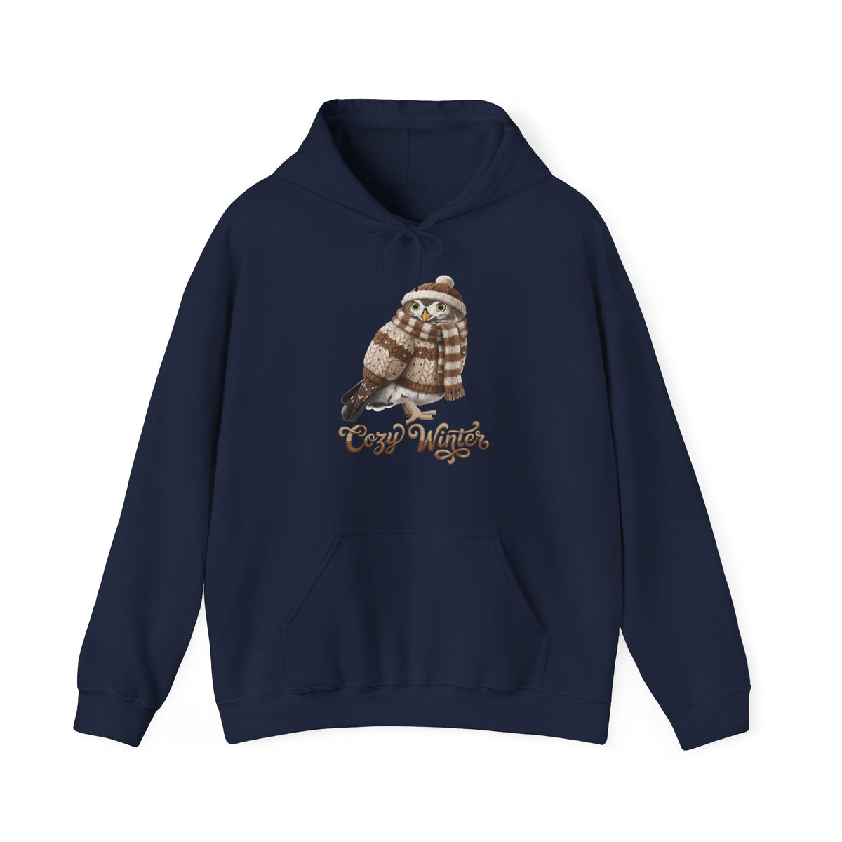Eule mit Strickmütze Kapuzenpullover – artistic apparel und casual outerwear Stil