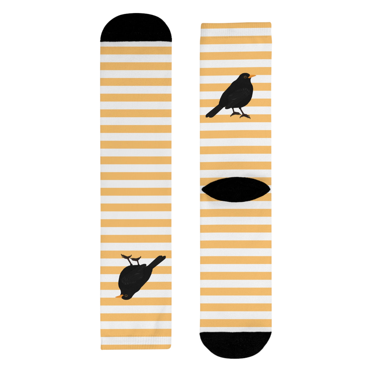 Amsel Socken – Vogel mit Orange Weißen Streifen für Vogelfreunde & Vogelbeobachter