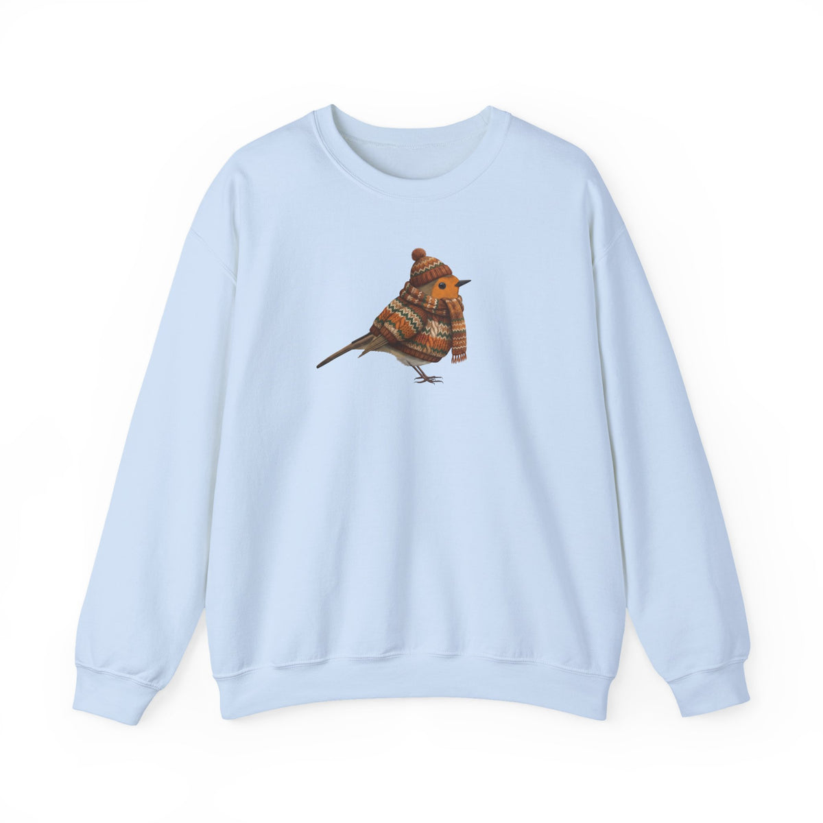 Rotkehlchen in Strick Weihnachts-Sweatshirt | Unisex Vogel Sweater für Vogelfreunde & Vogelbeobachter – Animal Graphic Tee, Sweatshirt Vogelmotiv