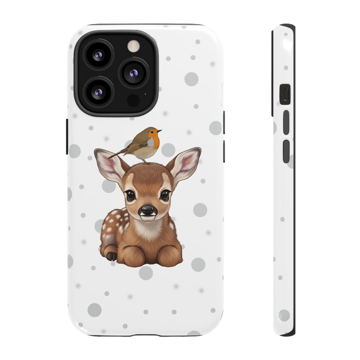 Rotkehlchen mit Rehkitz iPhone & Google Pixel Tiermotiv Handyhülle - Tierisch guter Schutz