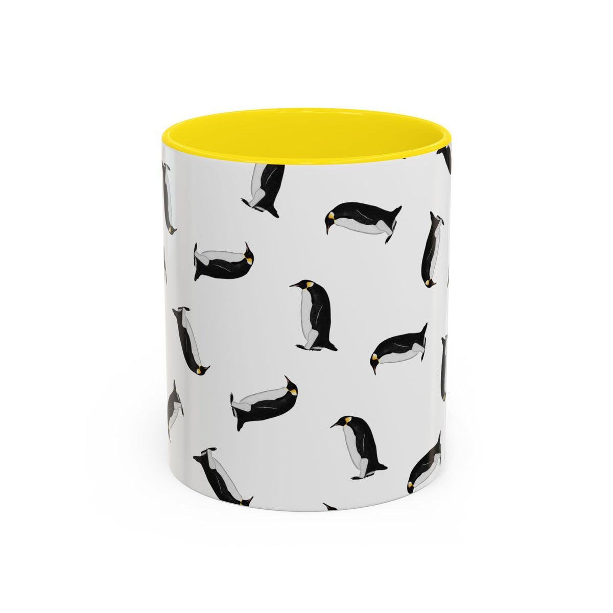 Pinguin Tasse mit Streumuster | Vogelmotiv Kaffeebecher für Vogelbeobachter & Naturfreunde – Accent Coffee Mug,