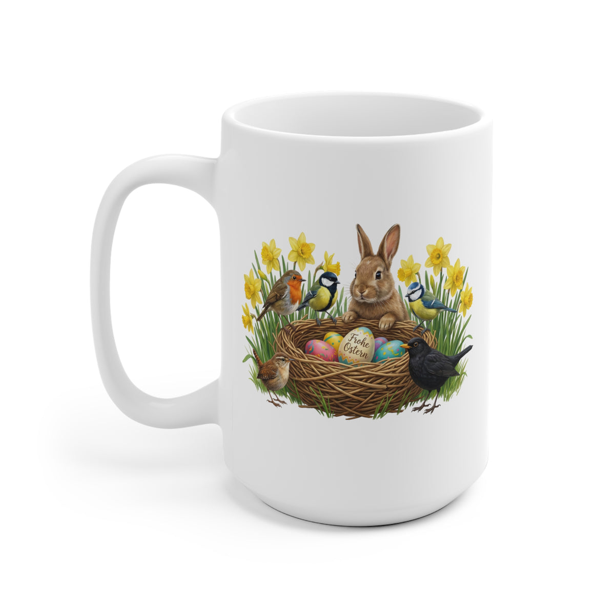 Rotkehlchen und Amsel Tasse – 11 oz, 11oz