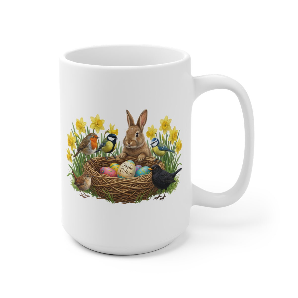 Rotkehlchen und Amsel Tasse mit 11 oz Hintergrund