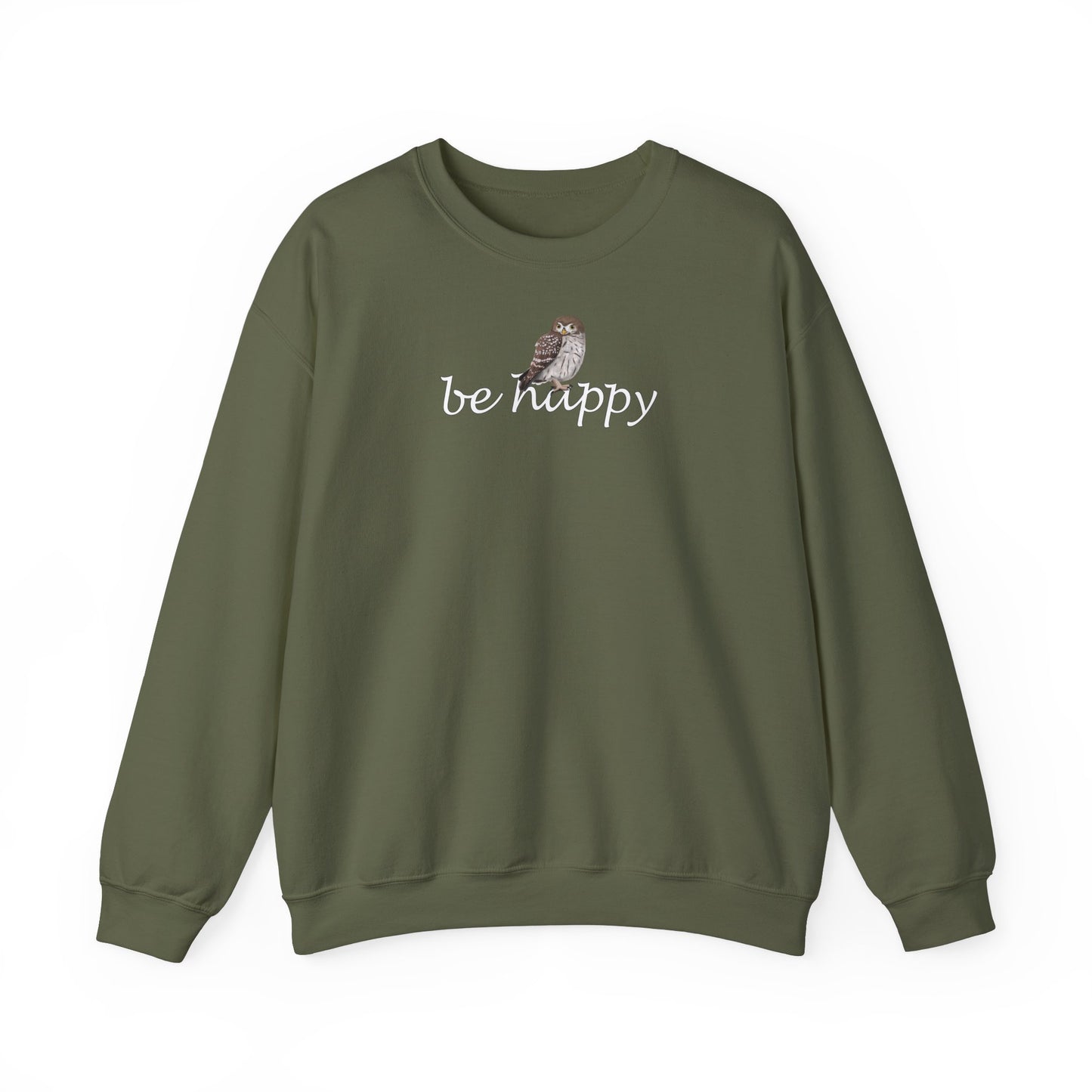 Eule Be Happy Vogel Sweatshirt für Vogelbeobachter