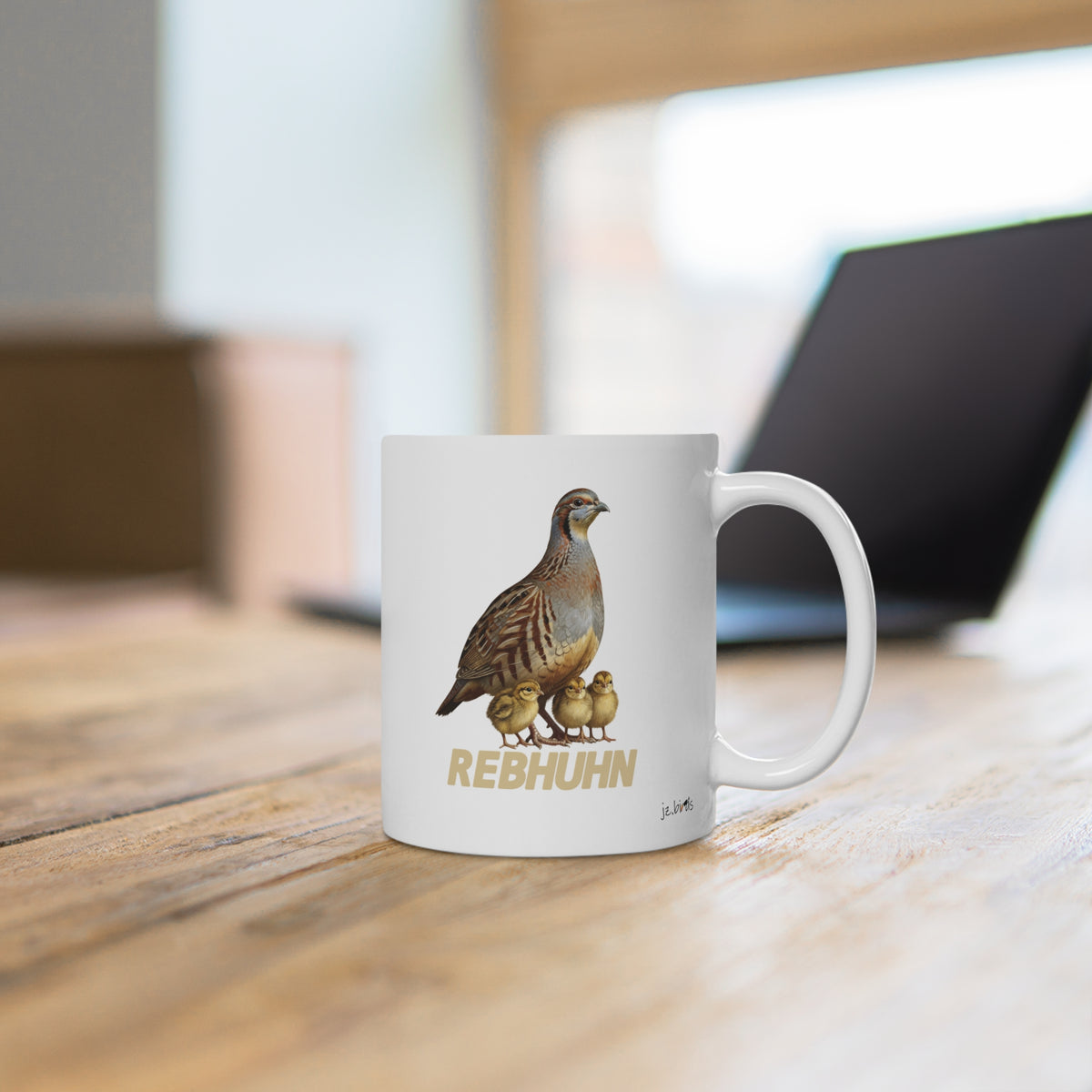 Rebhuhn Vogel des Jahres 2026 Vogelmotiv Tasse Weiß – 11 oz,