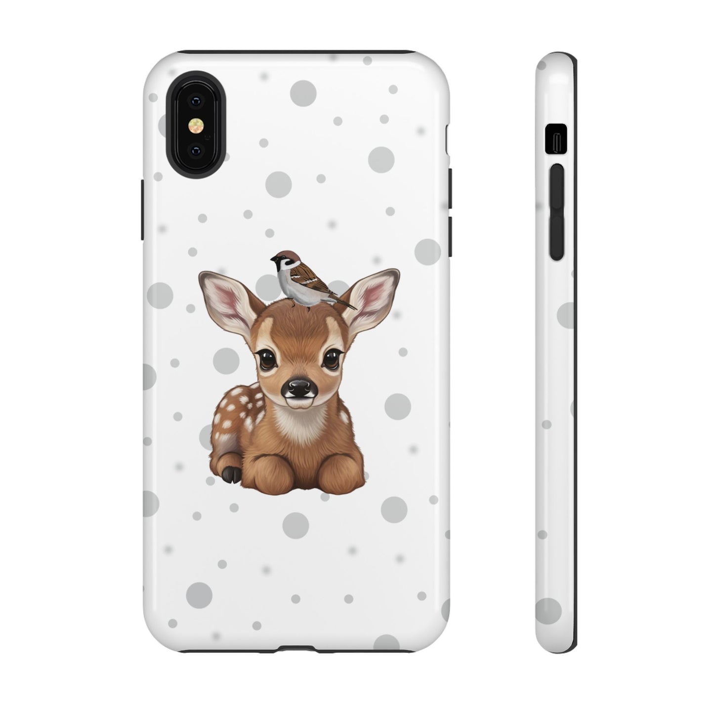 Feldsperling mit Rehkitz iPhone & Google Pixel Tiermotiv Handyhülle - Tierisch guter Schutz
