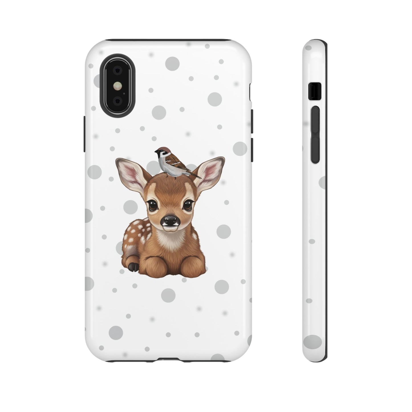 Feldsperling mit Rehkitz iPhone & Google Pixel Tiermotiv Handyhülle - Tierisch guter Schutz