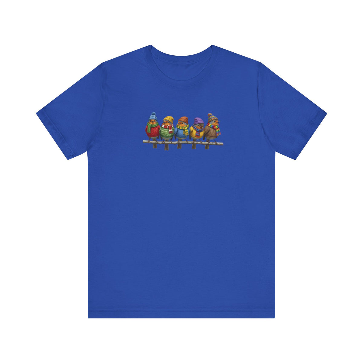 Rotkehlchen in Strick T-Shirt – Weiches Premium Shirt mit Einzigartigem Vogelmotiv – bird graphic tee, Vogel