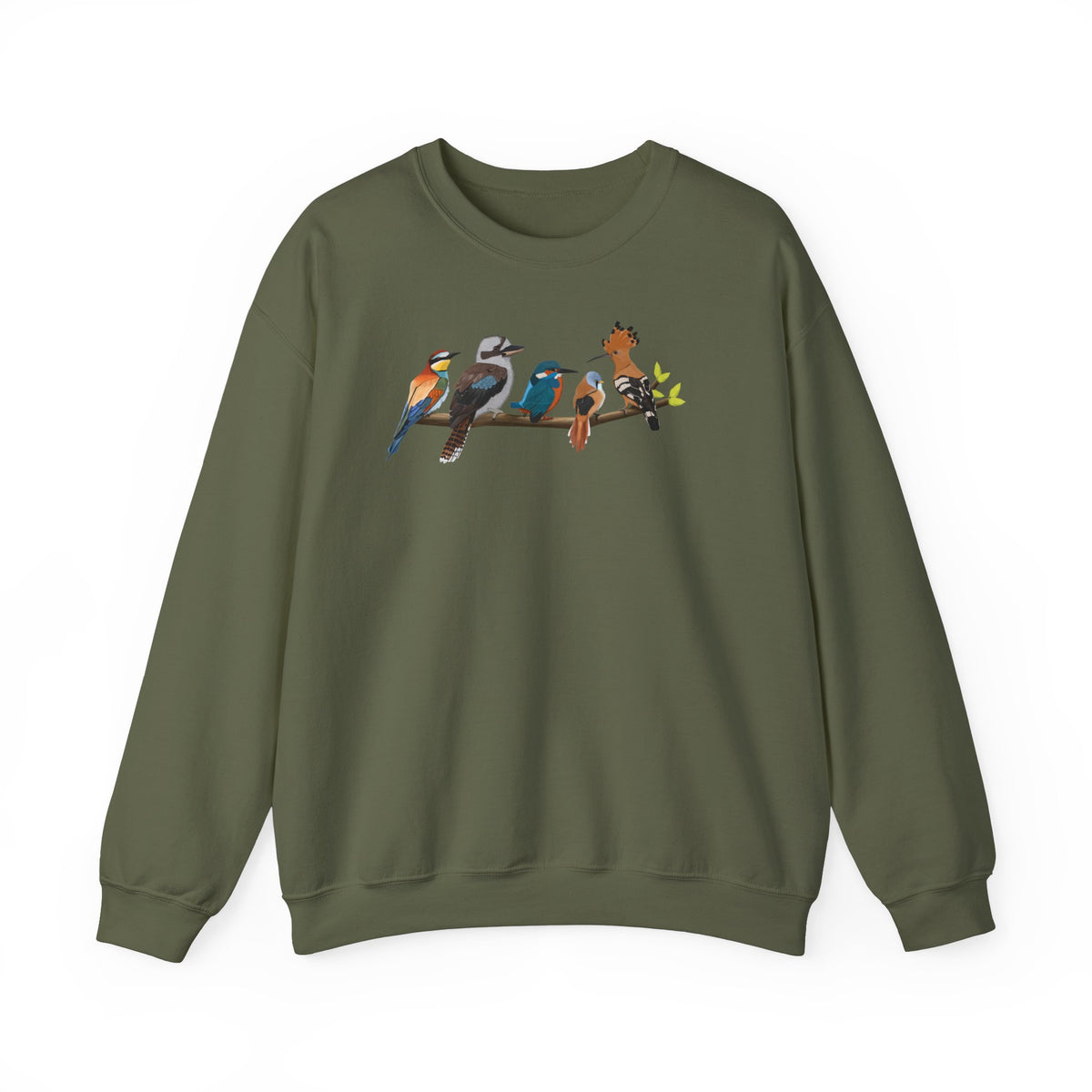 Vögel auf einem Ast Vogel Sweatshirt Wiedehopf Eisvogel Kookaburra – Animal Graphic Tee, Vogelmotiv