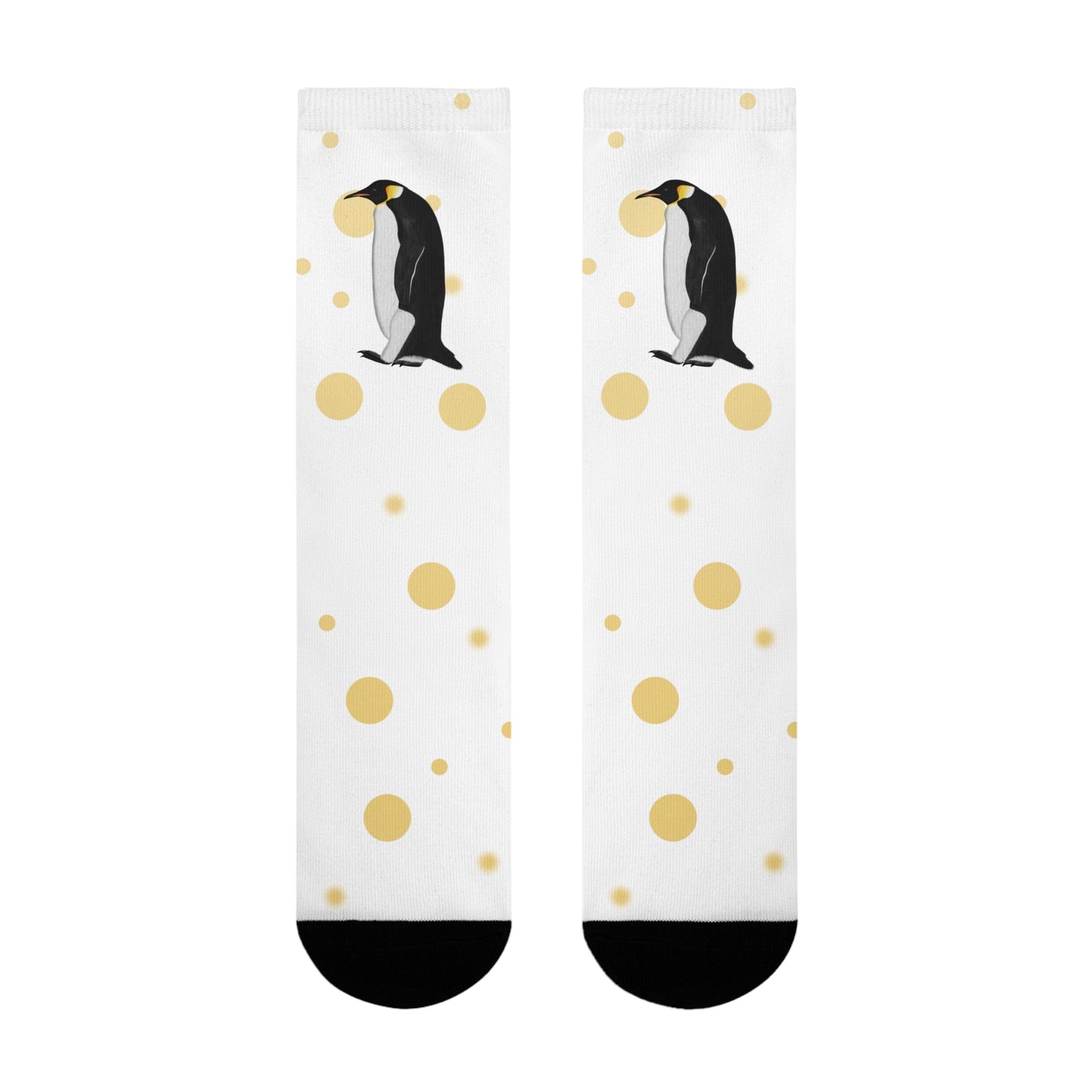 Pinguin Vogel Socken mit Goldenen Punkten für Vogelfreunde & Vogelbeobachter Weiß