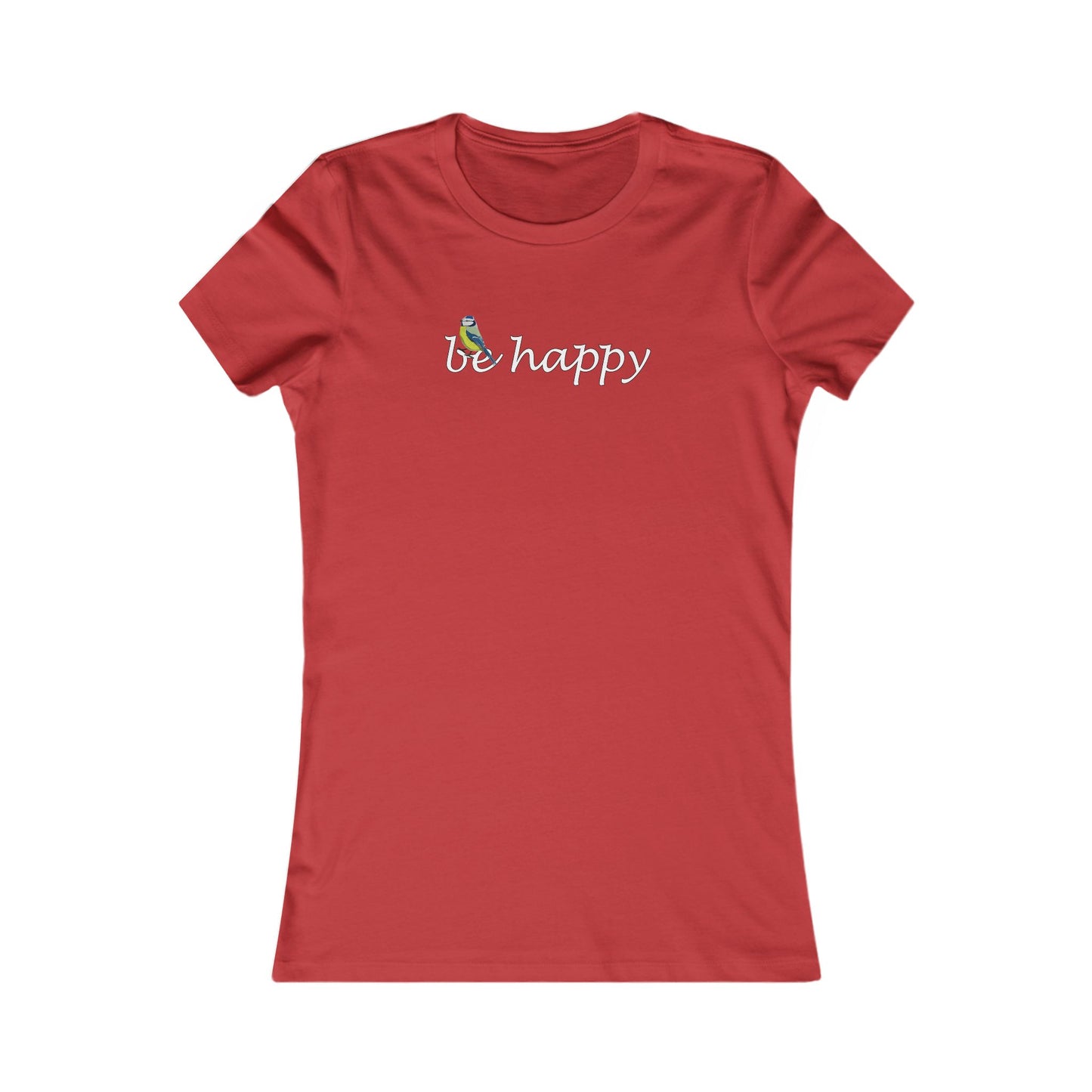Blaumeise Be Happy Vogel Frauen T-Shirt für Vogelfreundinnen