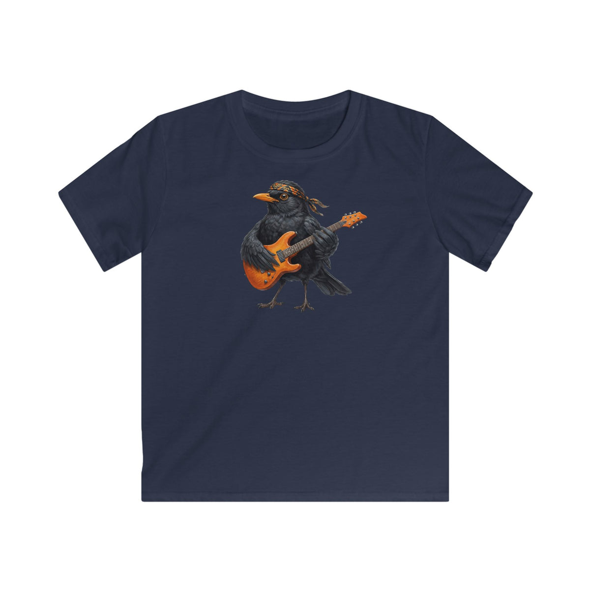 Amsel Kinder T-Shirt – bird guitar und birthday shirt Stil