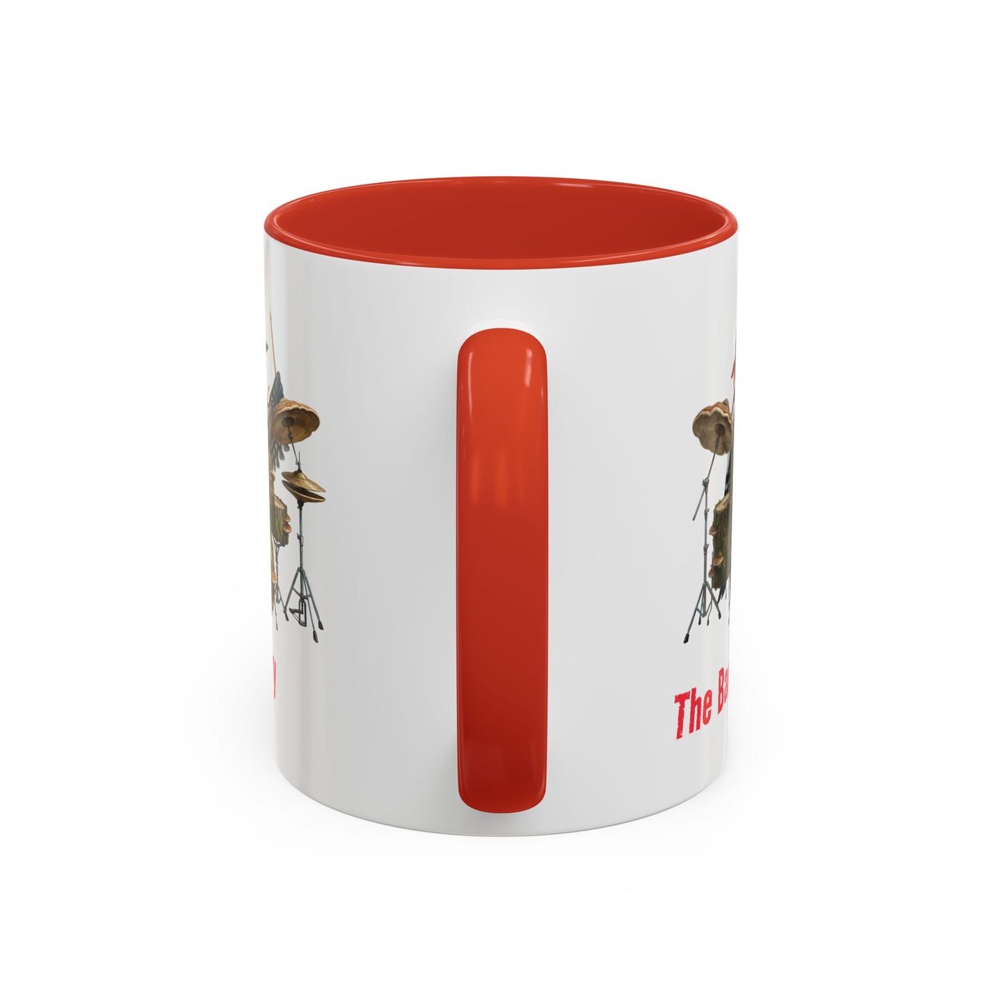 Pecky der Buntspecht (Drums) – The Backyard Birds Offizieller Rock-Becher | Zweifarbige Premium Keramiktasse (Rot/Weiß)