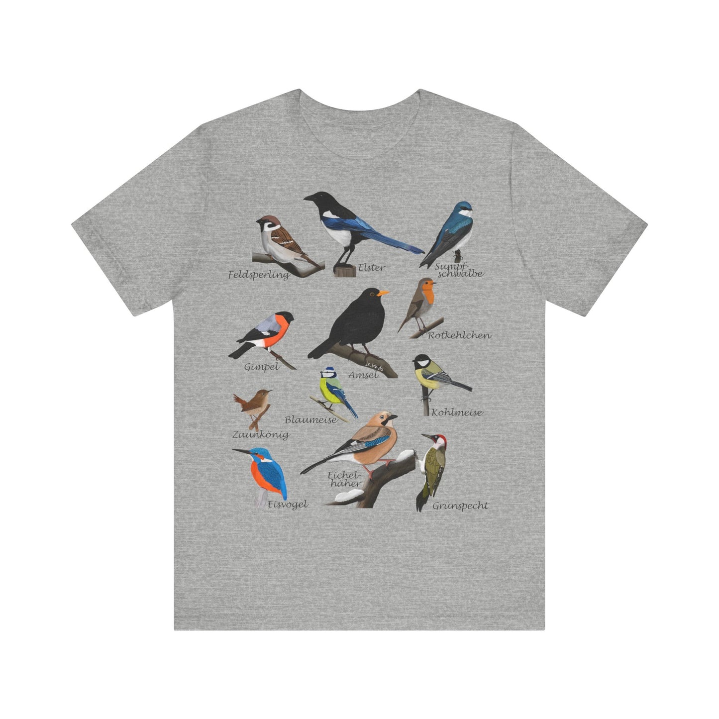 Amsel Rotkehlchen Blaumeise Zaunkönig Vogel T-Shirt für Vogelfreunde und Vogelbeobachter