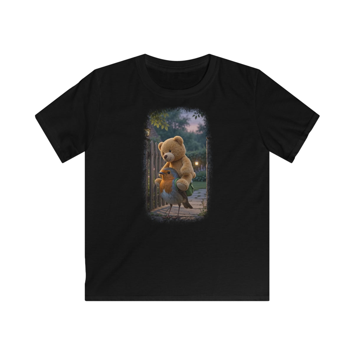 Premium Kinder T-Shirt Rosi Rotkehlchen und der Riesen-Teddy