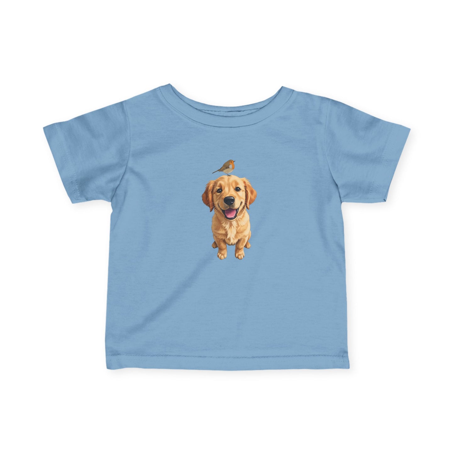 Golden Retriever mit Rotkehlchen Baby T-Shirt