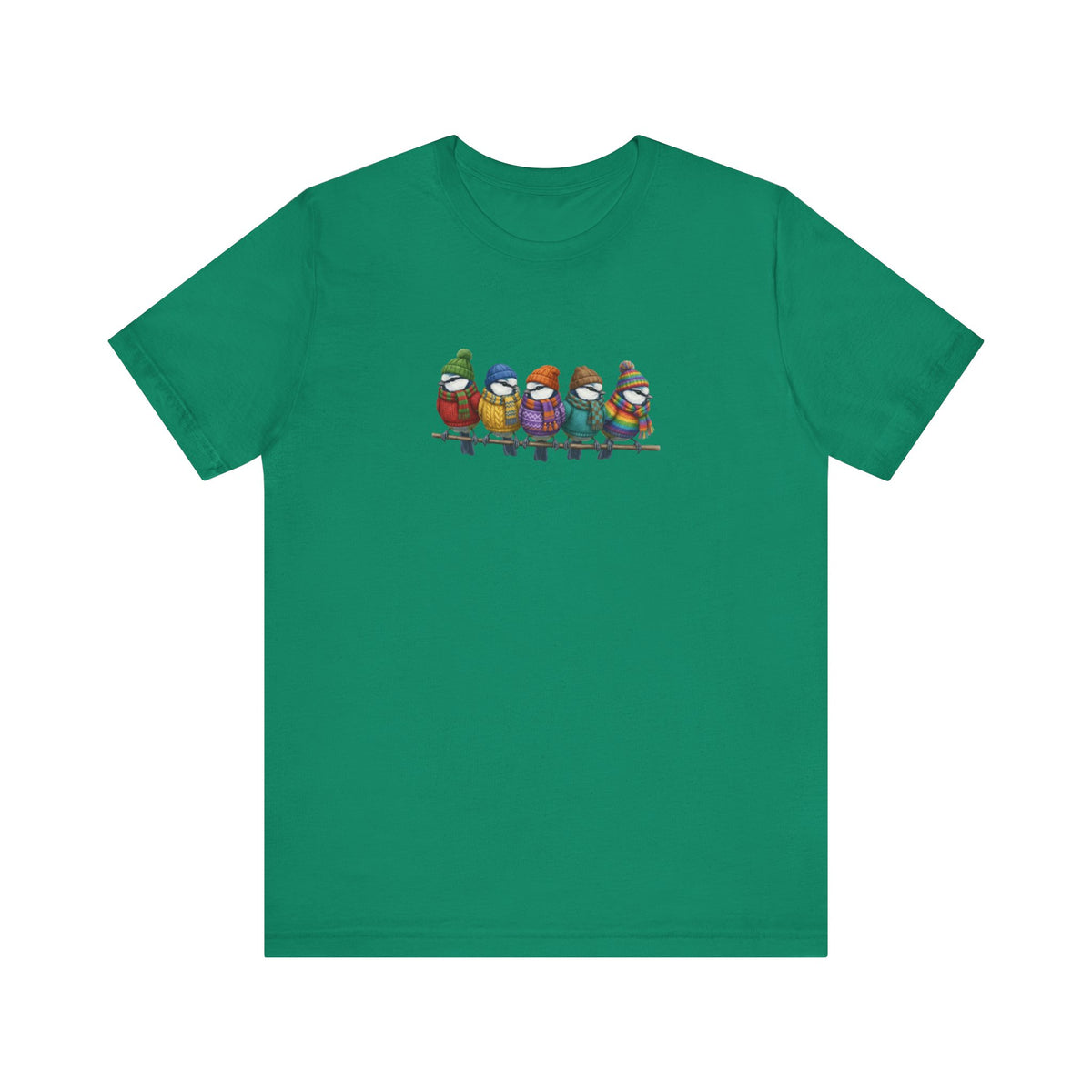 Blaumeisen in Strick T-Shirt – Weiches Premium Shirt mit Einzigartigem Vogelmotiv