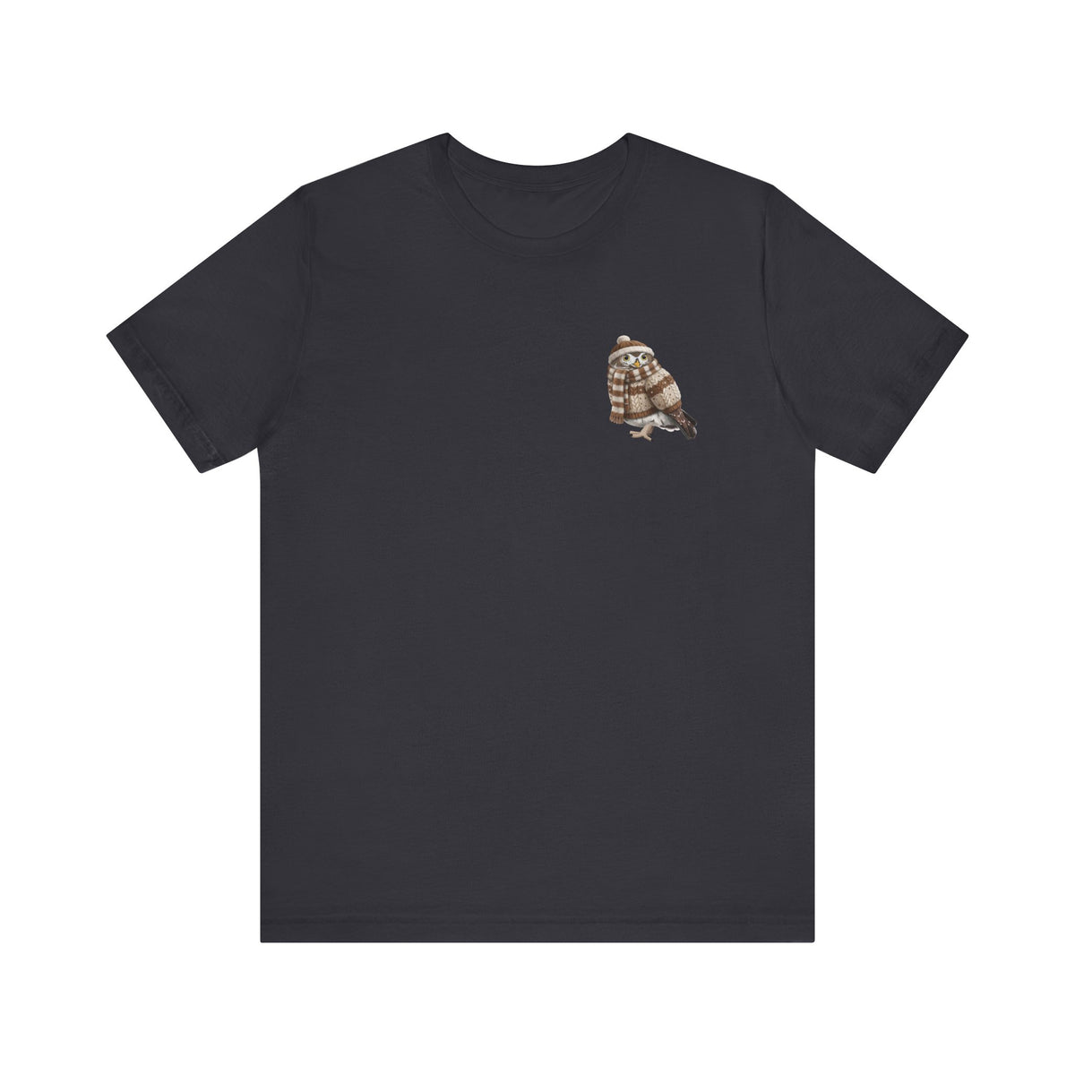 Eule in Strick Vogel T-Shirt Black