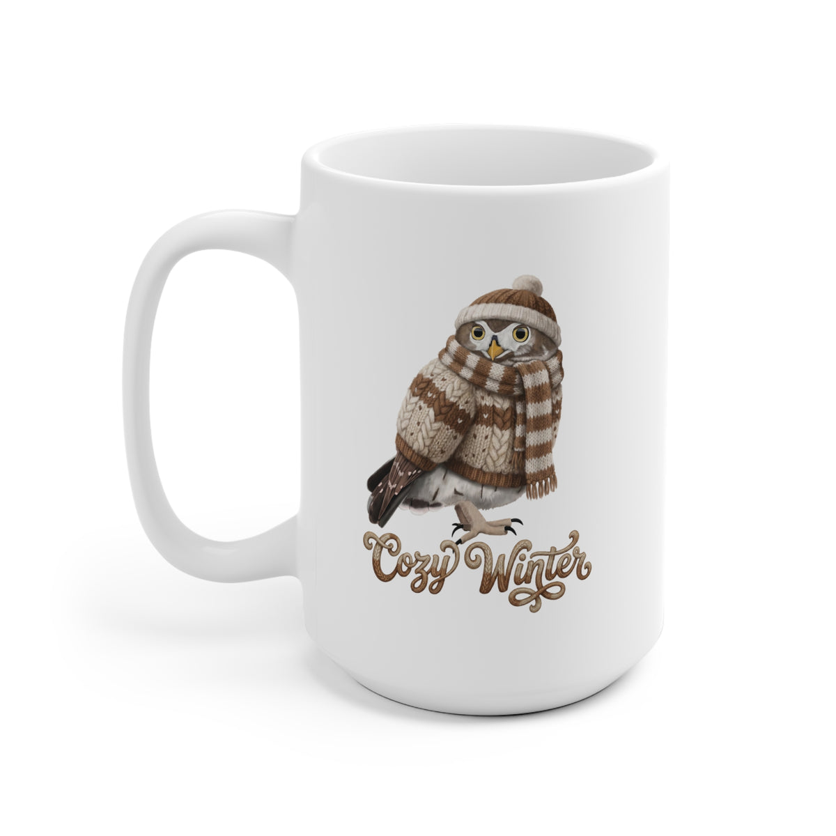 Eule mit Strickpullover Tasse – 11 oz, 11oz