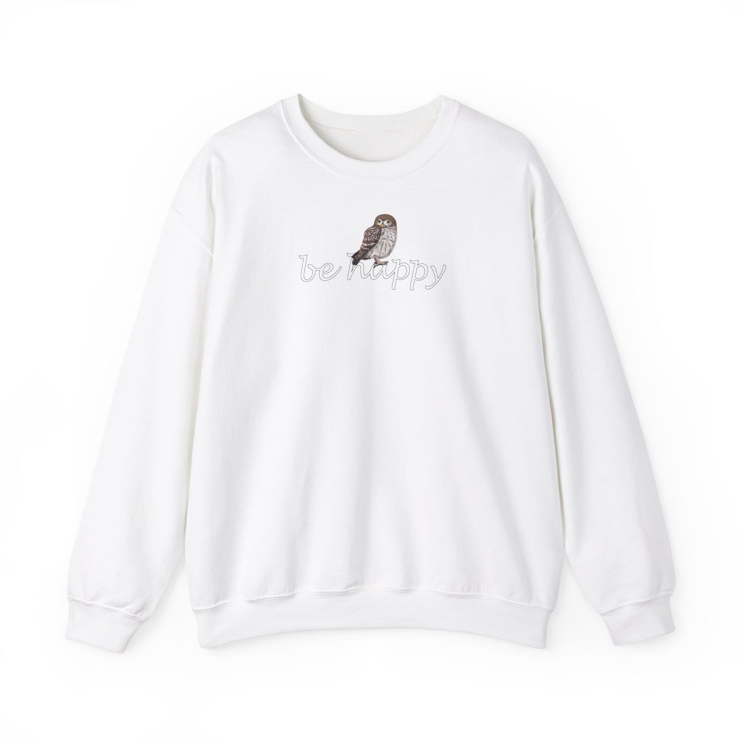 Eule Be Happy Vogel Sweatshirt für Vogelbeobachter