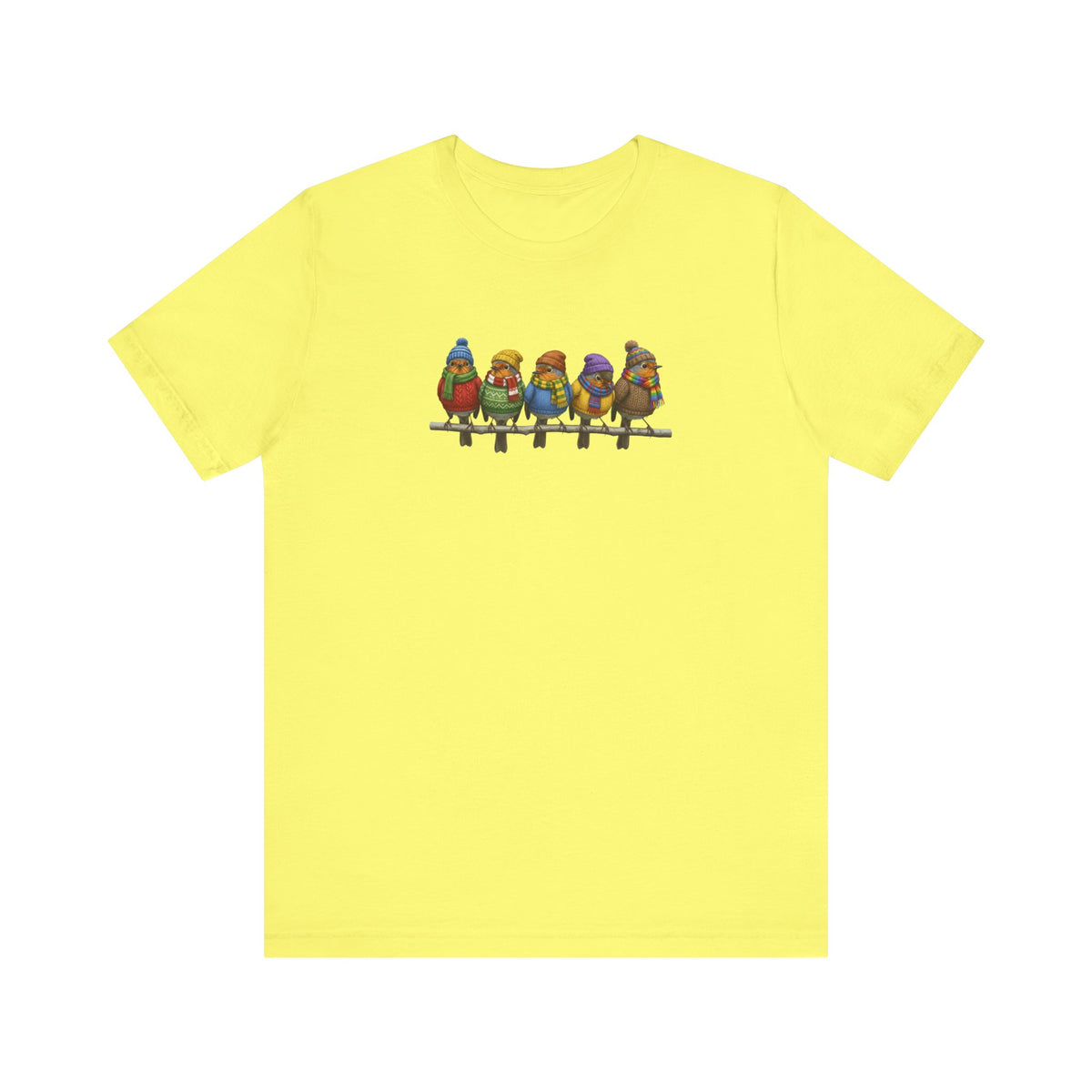 Rotkehlchen in Strick T-Shirt – Weiches Premium Shirt mit Einzigartigem Vogelmotiv – bird graphic tee, Vogel