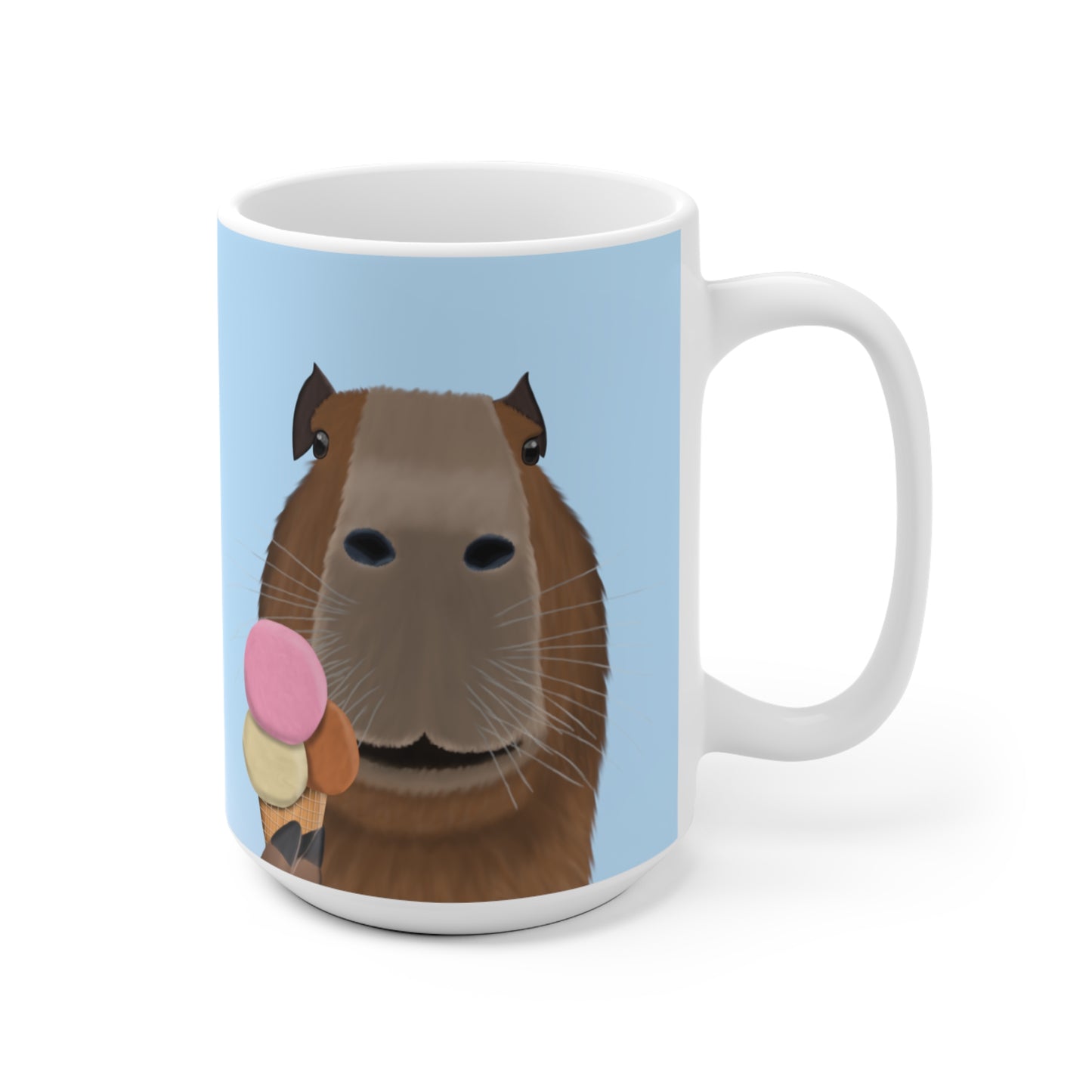 Capybara mit Eis Tasse 11 oz Hintergrund