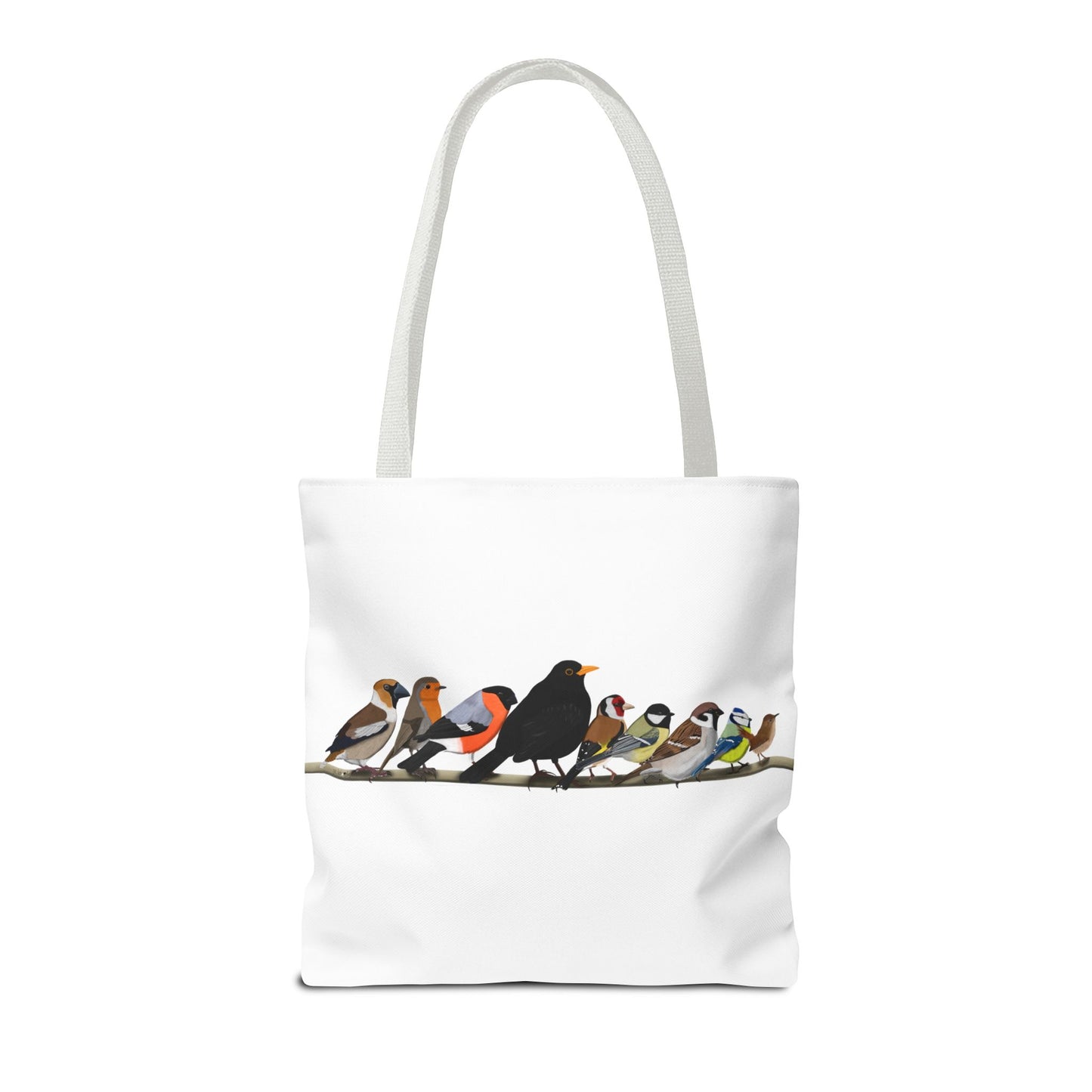 Gartenvögel auf einem Ast Tragetasche 40x40cm Amsel Rotkehlchen Zaunkönig Vogel Tasche