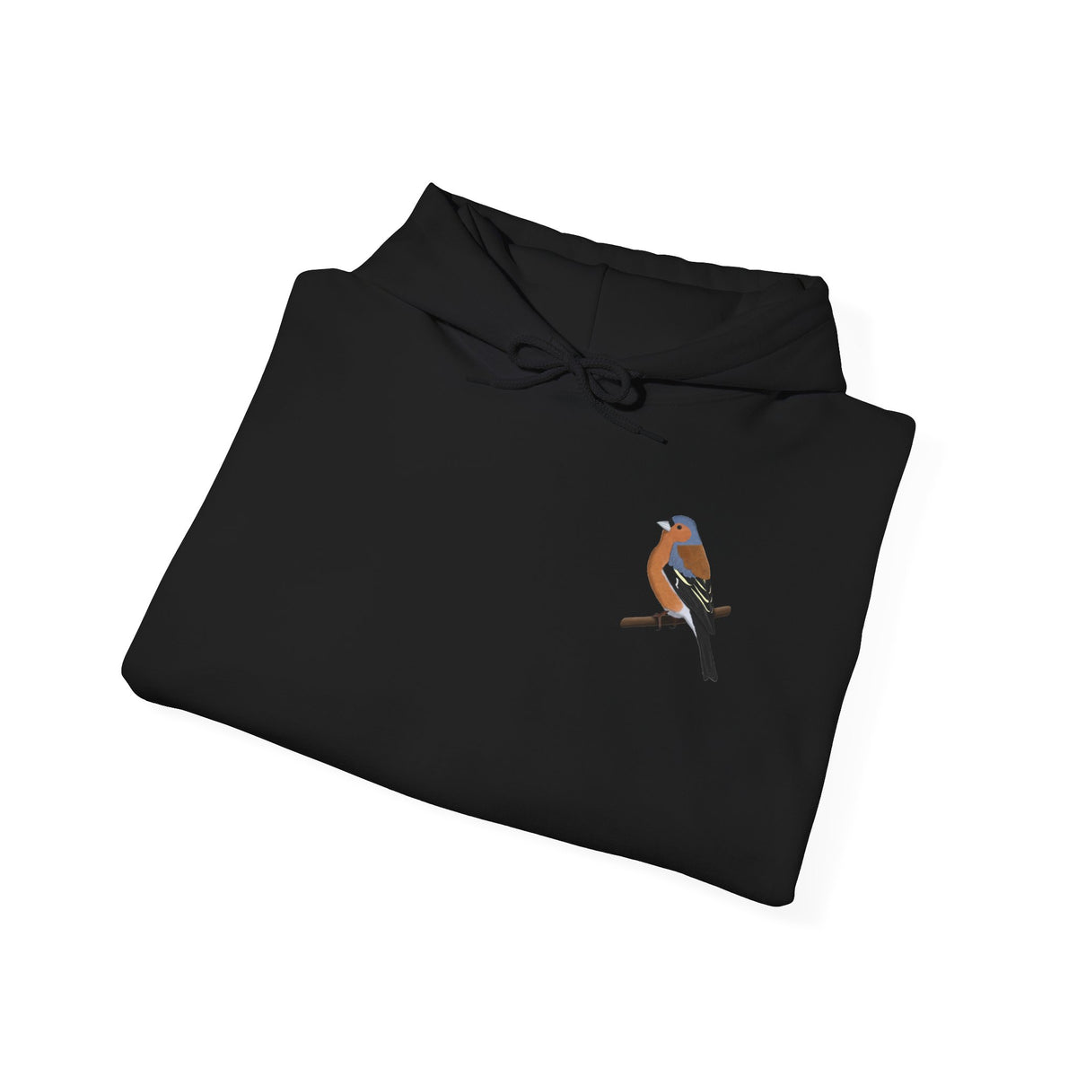Buchfink Kapuzenpullover – Dezenter Vogel-Hoodie mit kleinem Brustmotiv für Naturfreunde