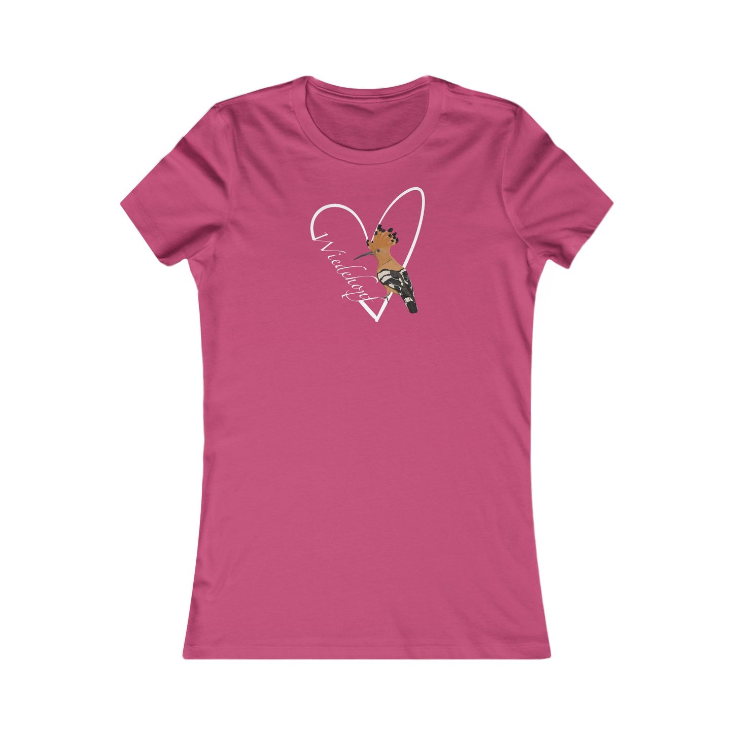 Wiedehopf mit Herz Frauen T-Shirt Bird Graphic Tee Hintergrund
