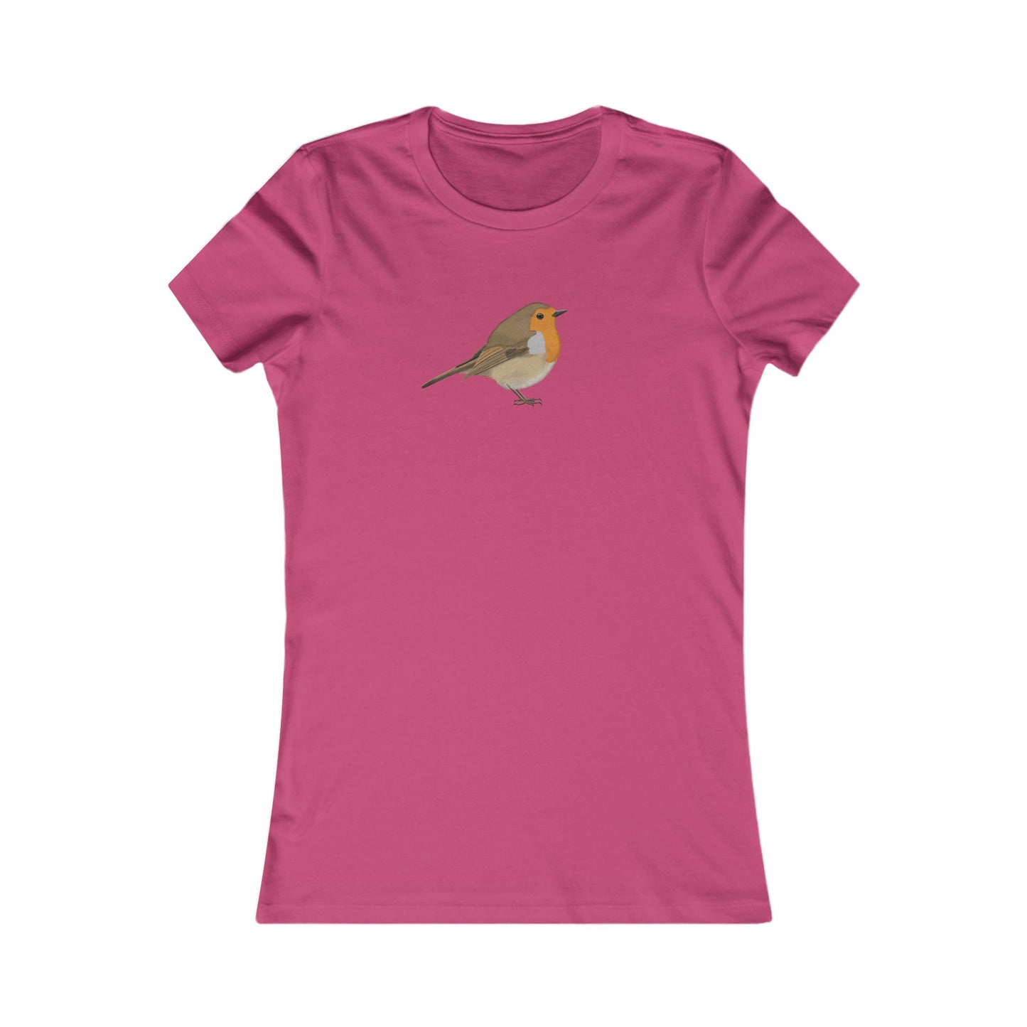 Rotkehlchen Frauen T-Shirt mit Bird Graphic Tee Hintergrund