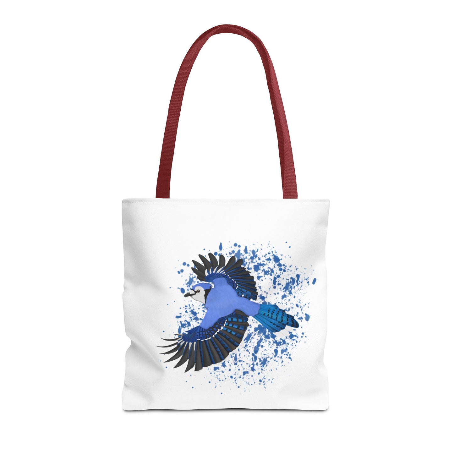 Blauhäher Tragetasche 40x40cm Vogel Tasche Weiß für Vogelbeobachter