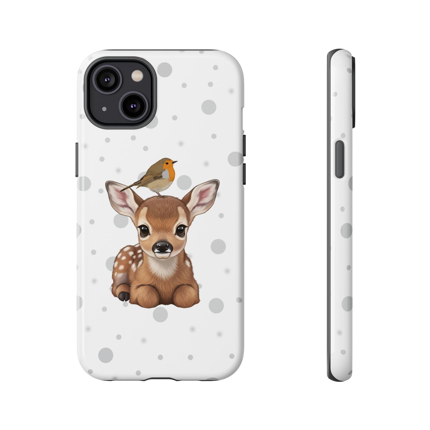 Rotkehlchen mit Rehkitz iPhone & Google Pixel Tiermotiv Handyhülle - Tierisch guter Schutz
