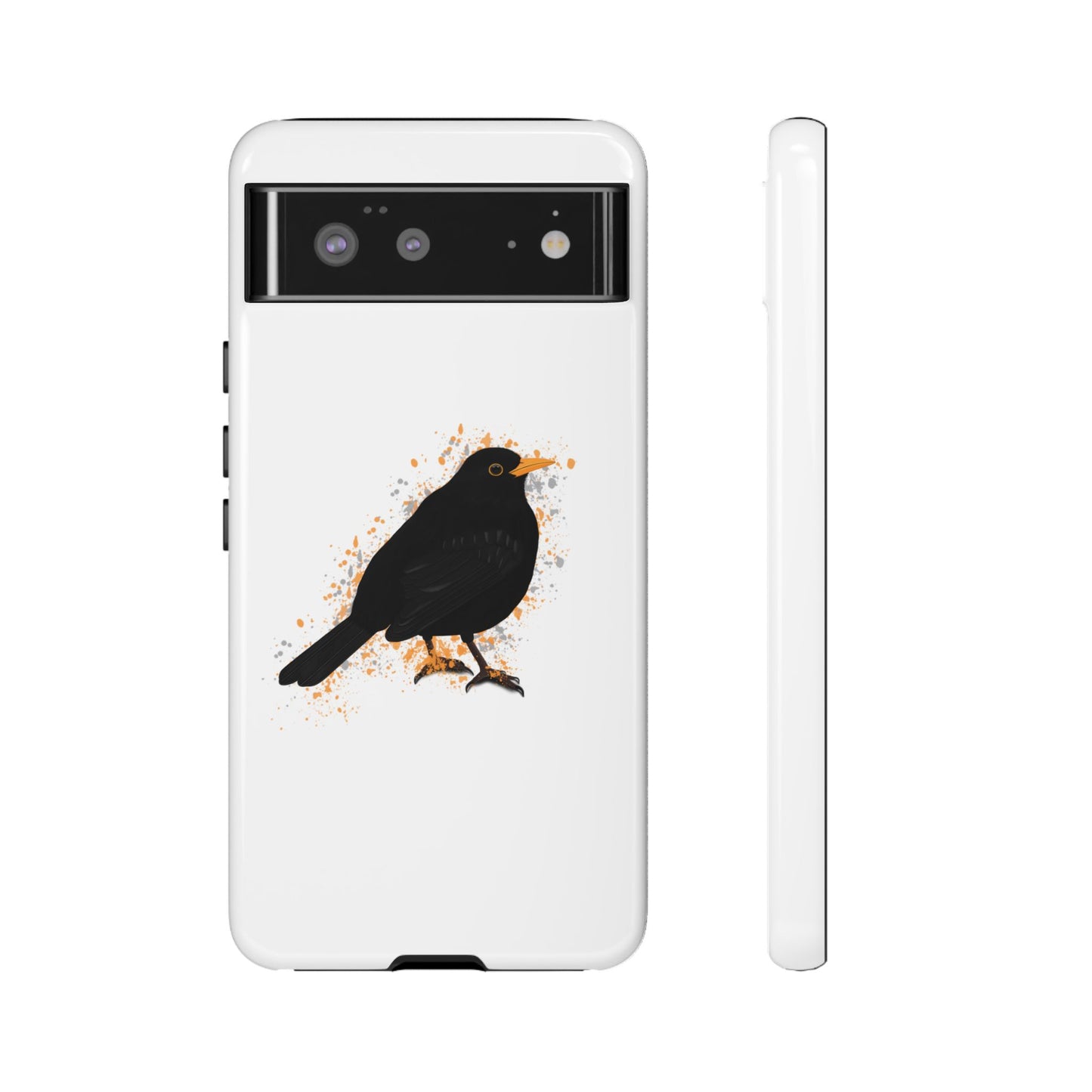 Amsel Vogel iPhone & Google Pixel Vogelmotiv Handyhülle Weiß
