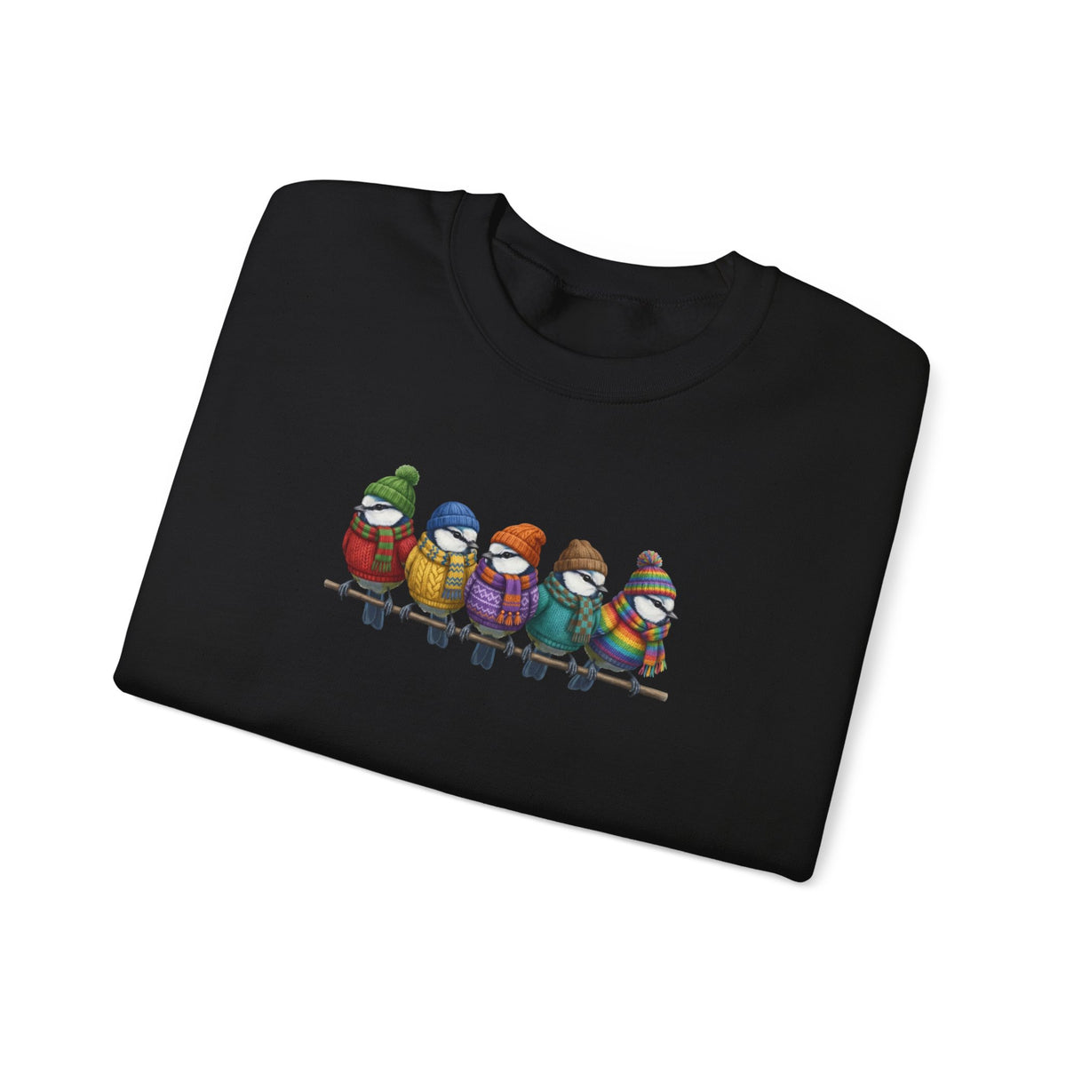 Blaumeisen in Strick Winter-Sweatshirt | Unisex Vogel Sweater für Vogelfreunde & Vogelbeobachter