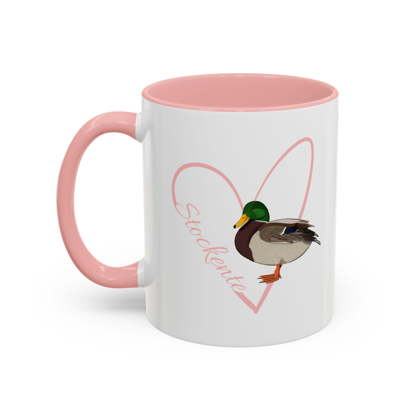 Stockente mit Herz Tasse in Pink