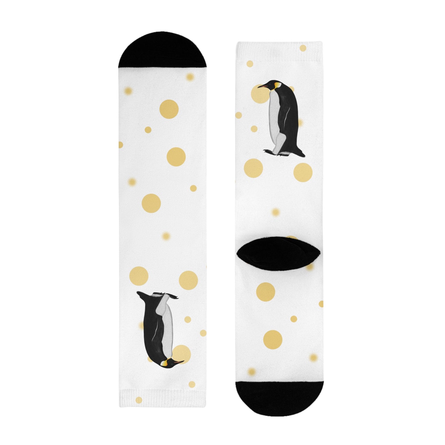 Pinguin Vogel Socken mit Goldenen Punkten für Vogelfreunde & Vogelbeobachter Weiß