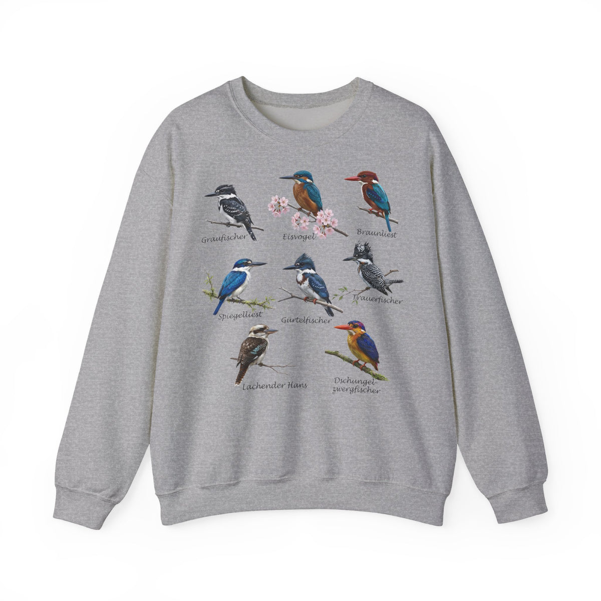 Sweatshirt mit Eisvögeln Vogelmotiv – Animal Graphic Tee und Casual Everyday Wear Stil