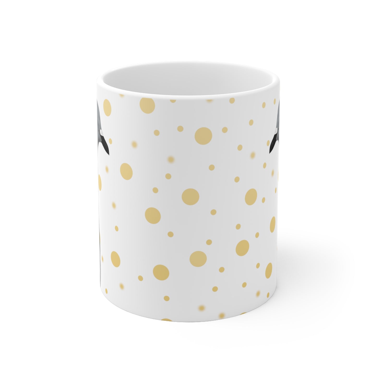 Taube Tasse – mit Goldenen Punkten Vogel