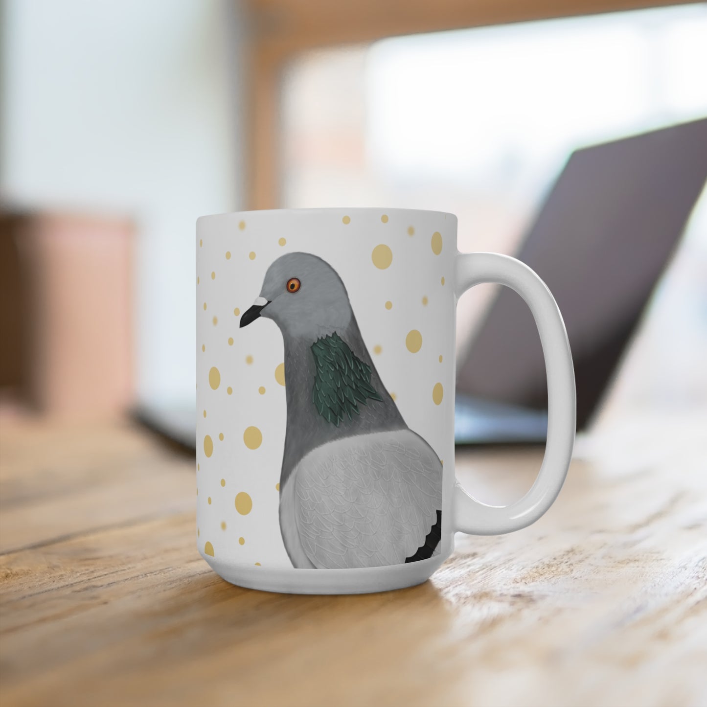 Taube mit Goldenen Punkten Vogel Tasse