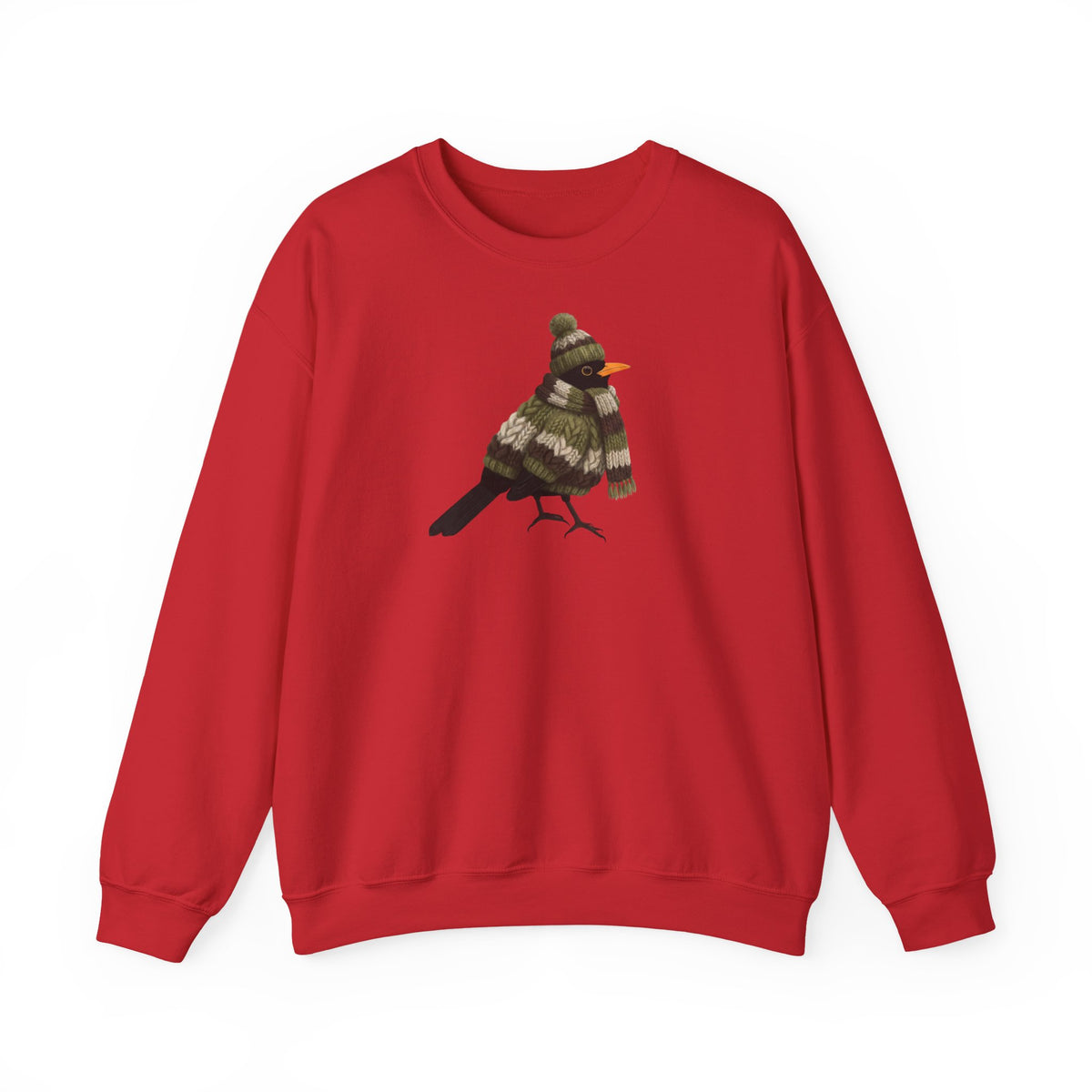 Amsel Sweatshirt Vogelmotiv in Black