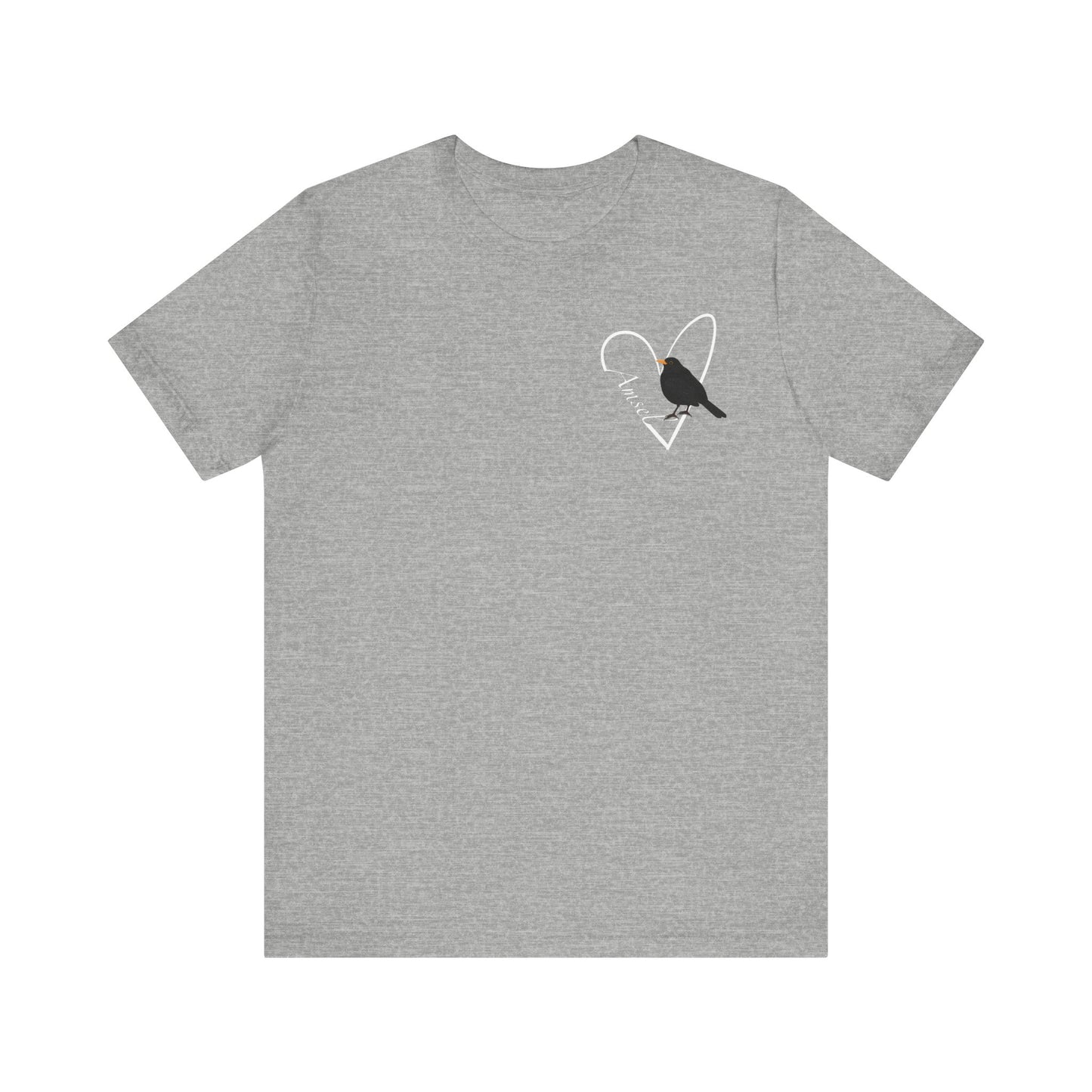 Amsel Vogel Singvogel T-Shirt mit Herz