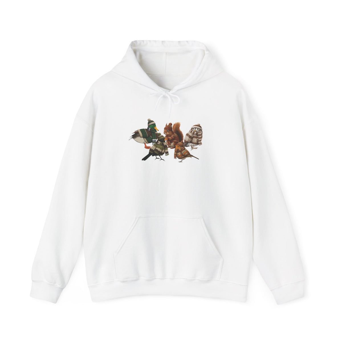 Lustiger Vogelmotiv Winter Hoodie mit artistic apparel Hintergrund