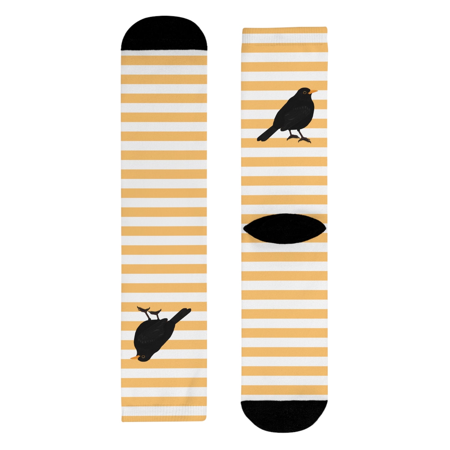 Amsel Socken – Vogel mit Orange Weißen Streifen für Vogelfreunde & Vogelbeobachter